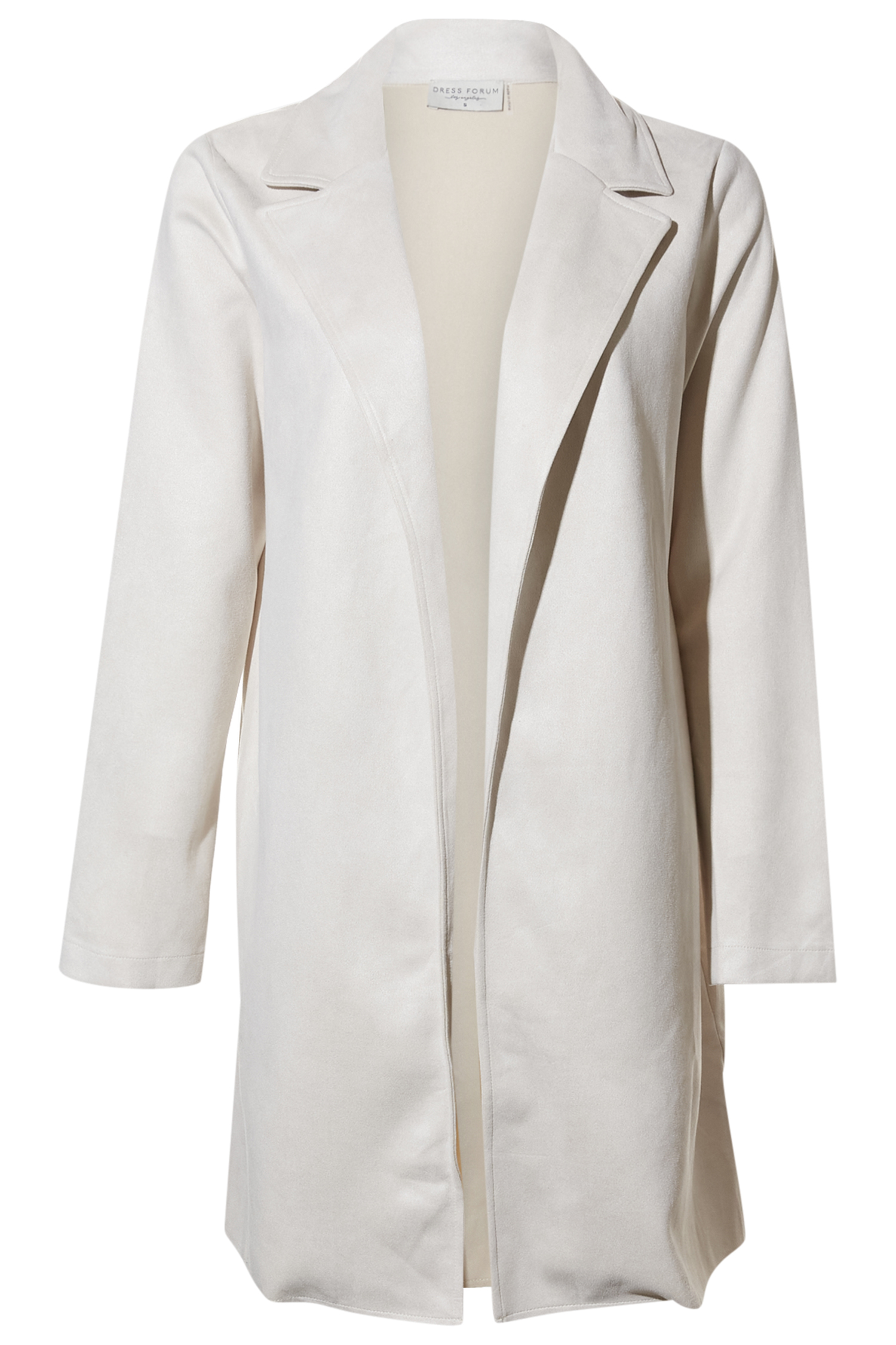 Faux Suede Open Front Coat