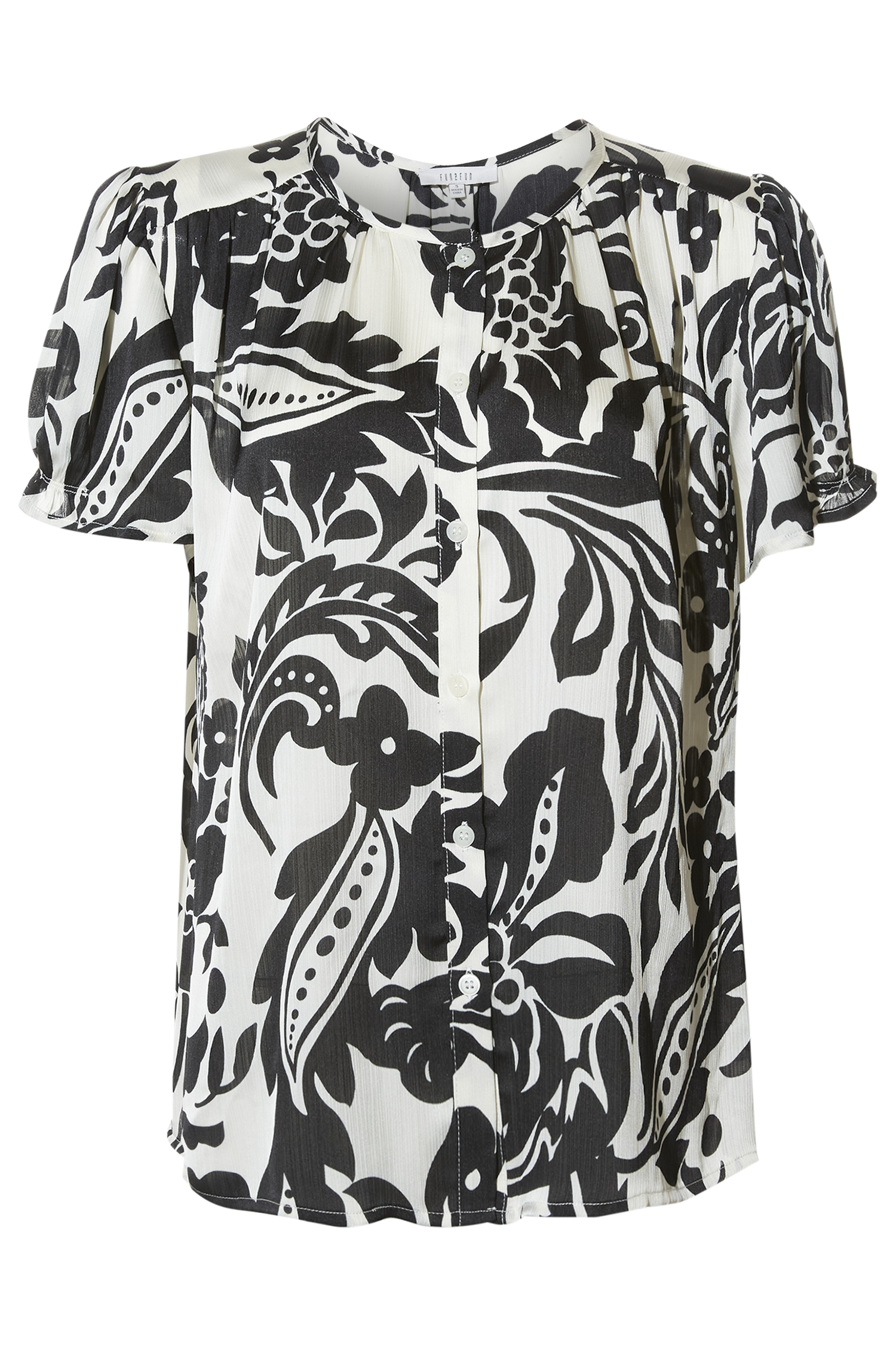 Printed Short Sleeve Blouse