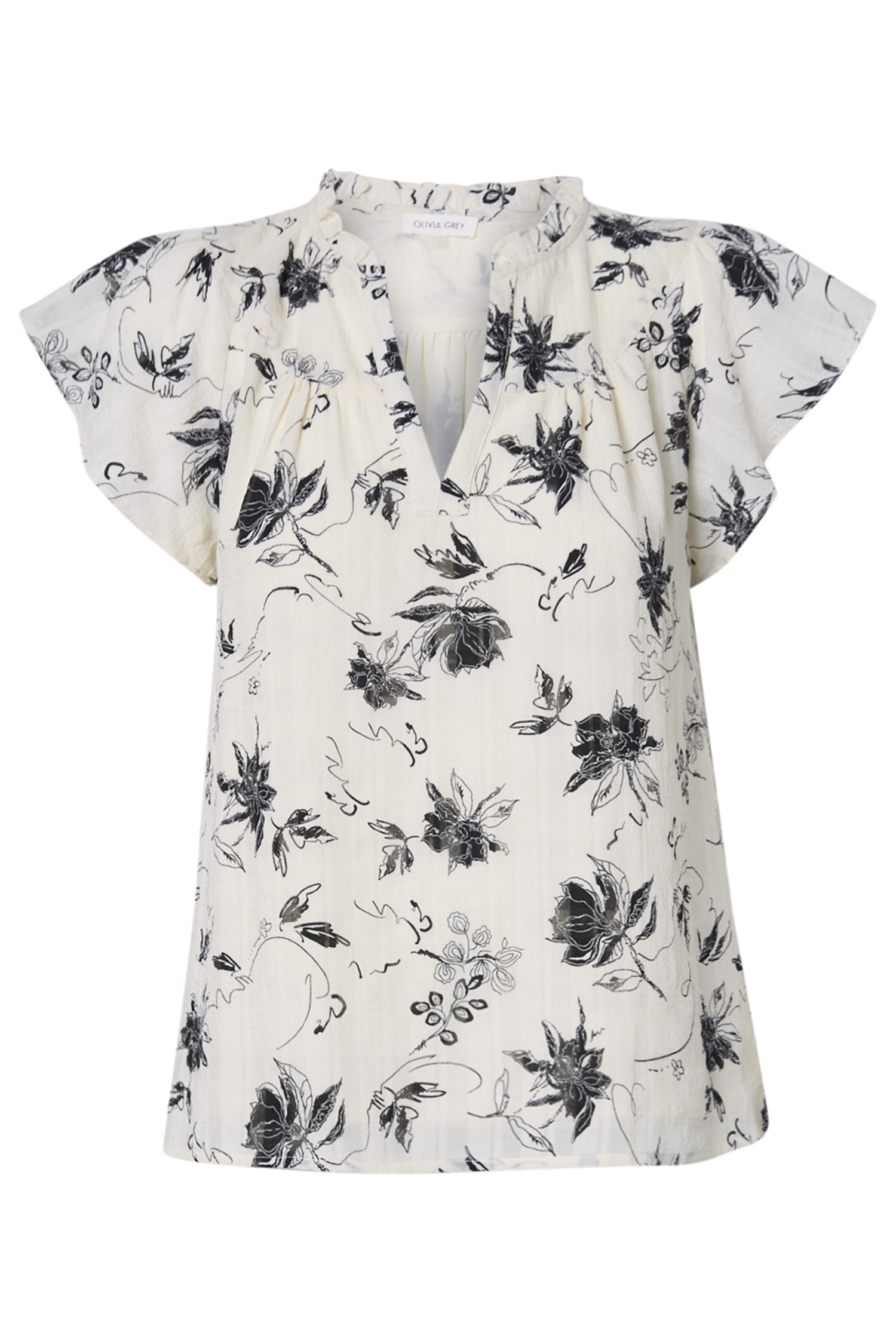 Printed Split Neck Blouse