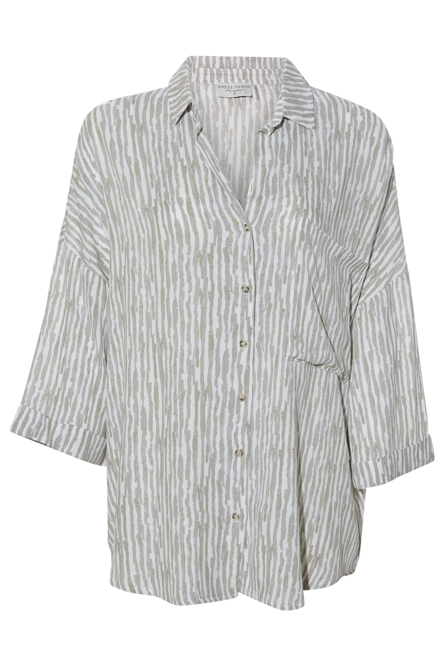 Three Quarter Cuffed Sleeve Shirt
