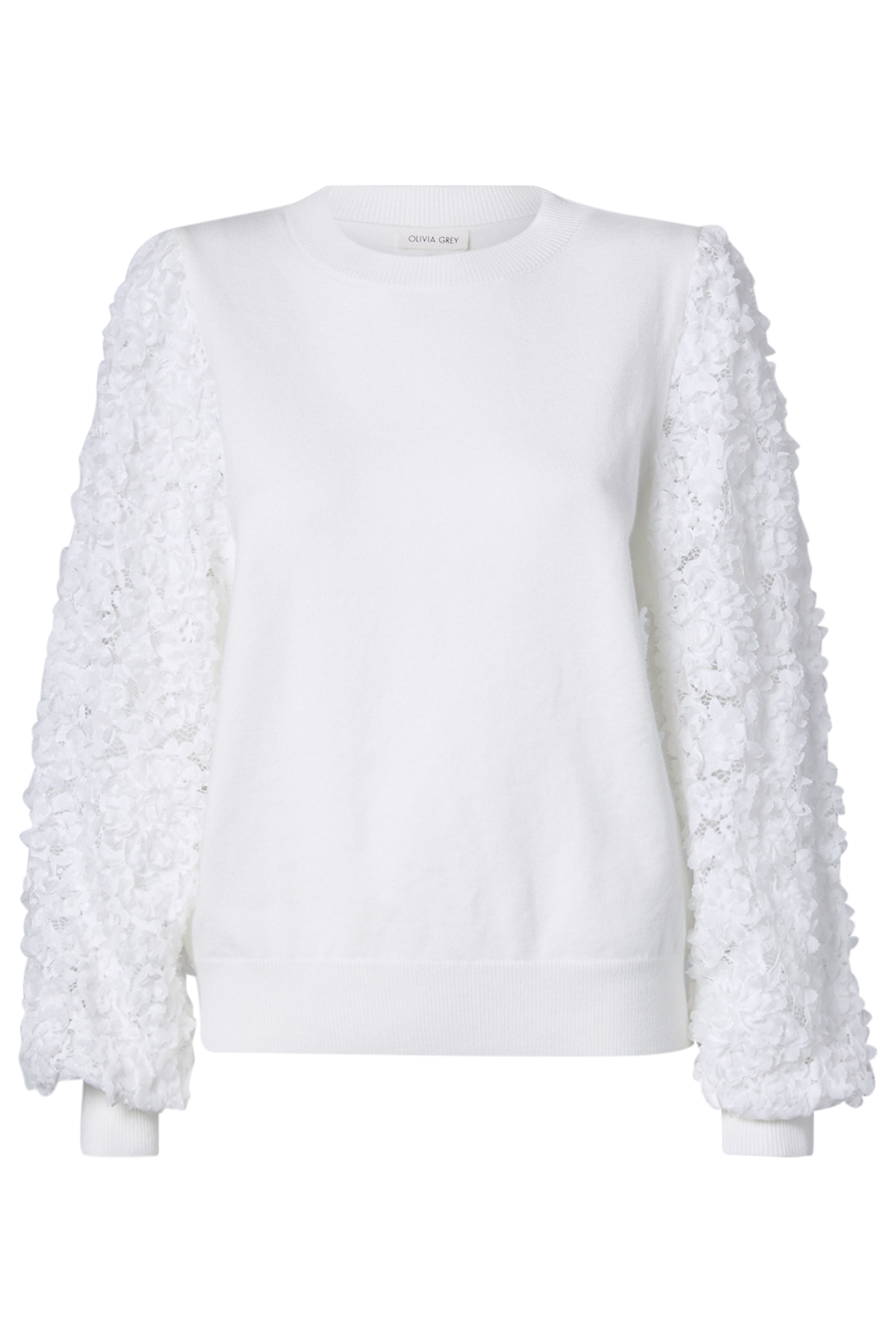 Floral Contrast Sleeve Sweater