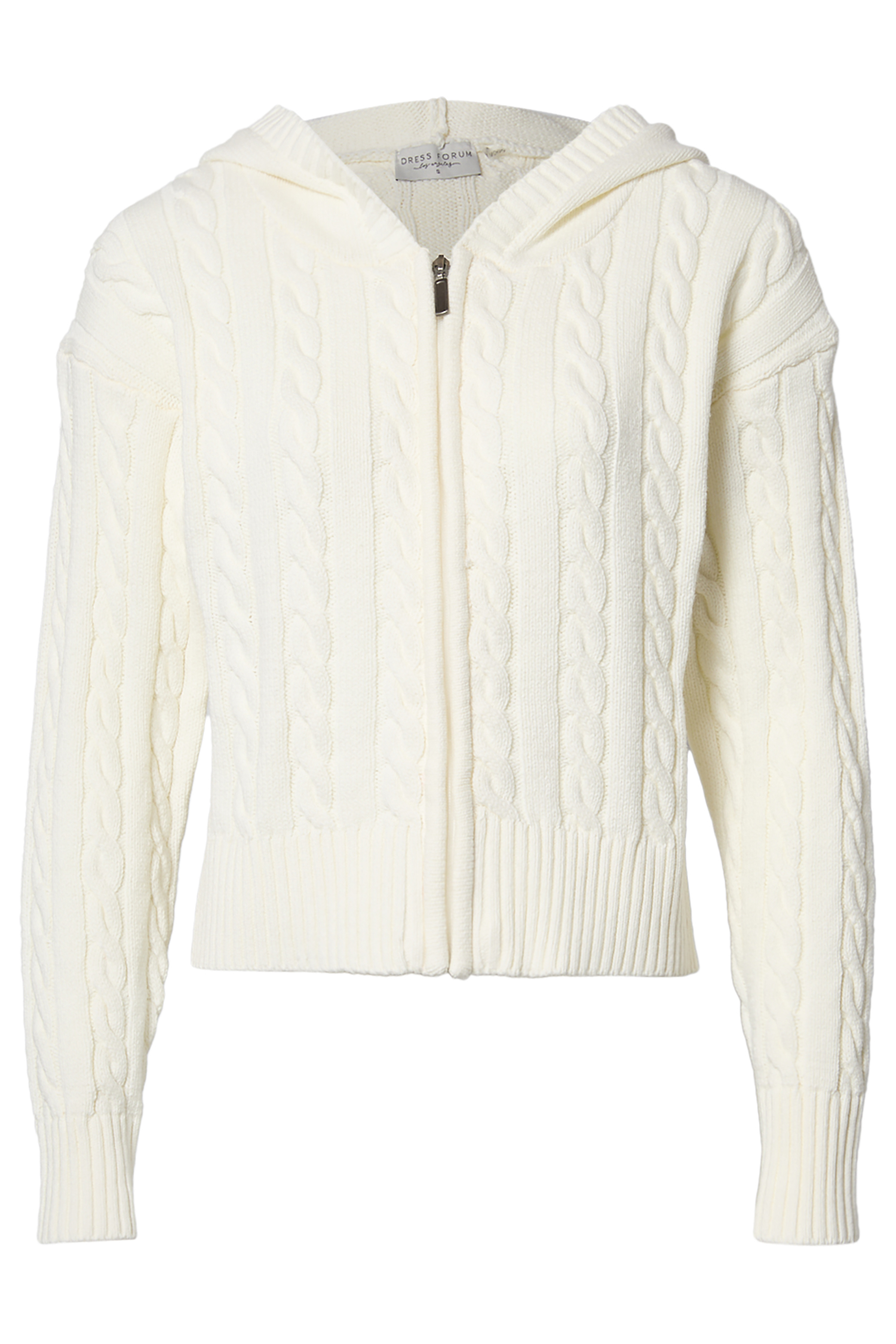 Cable Knit Zip Up Sweater