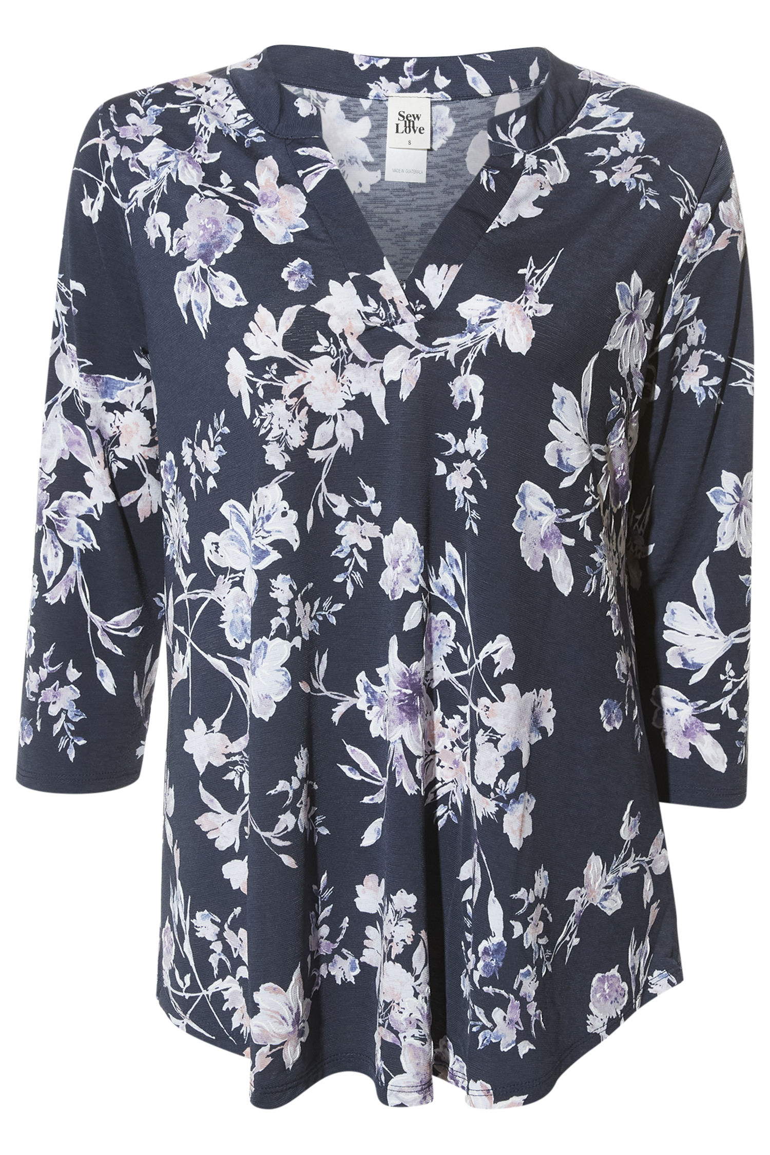 Split Neck Floral Top