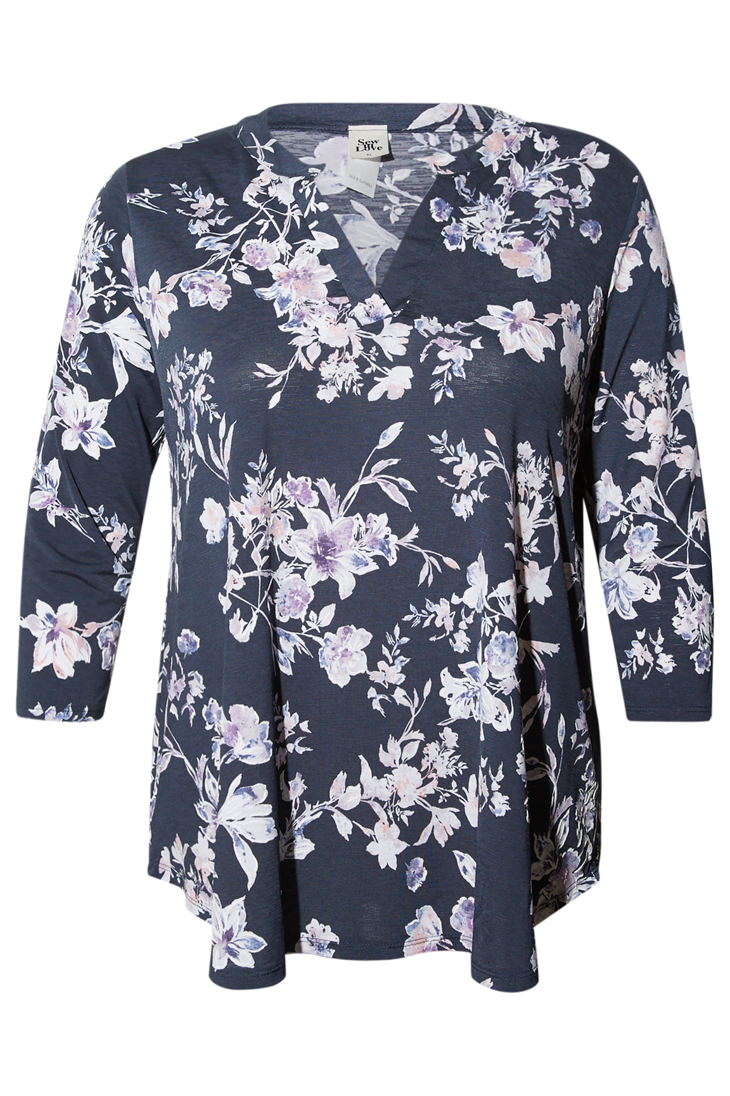 Split Neck Floral Top