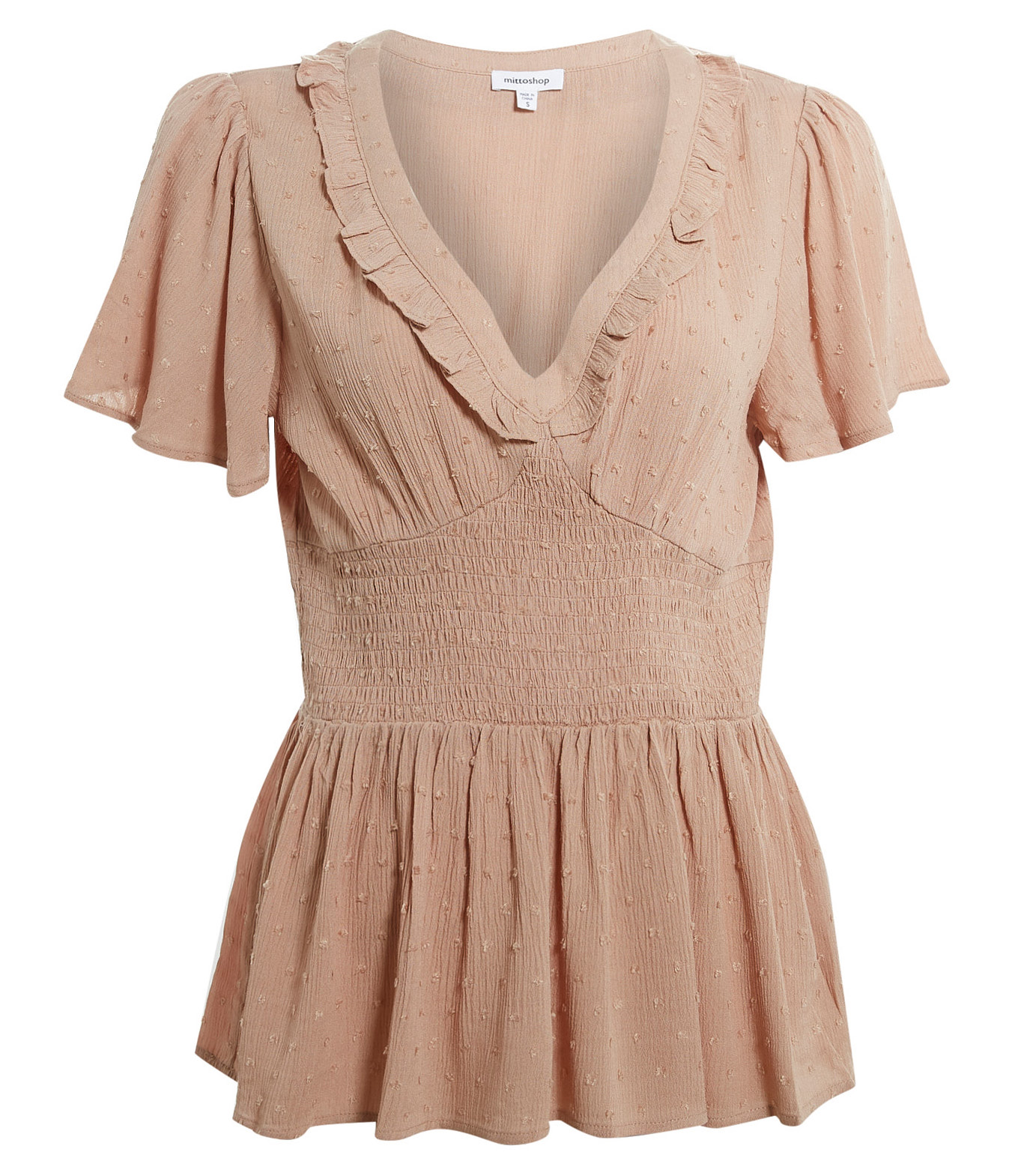 Swiss Dot Smocked Top