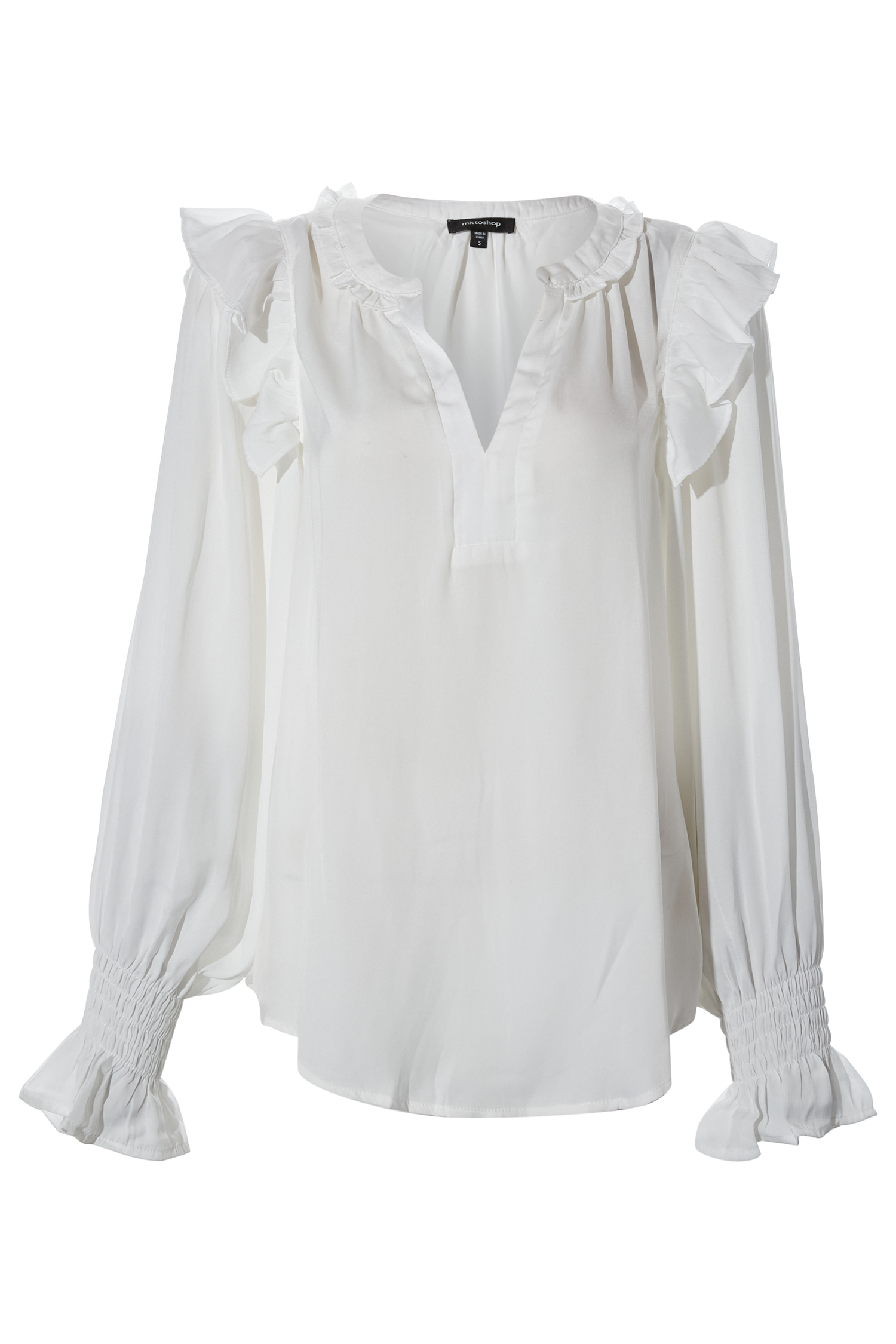 Satin Ruffle Blouse