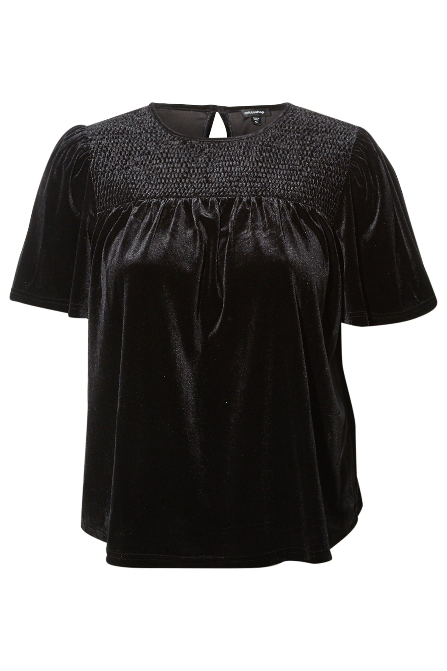 Smocked Velvet Blouse
