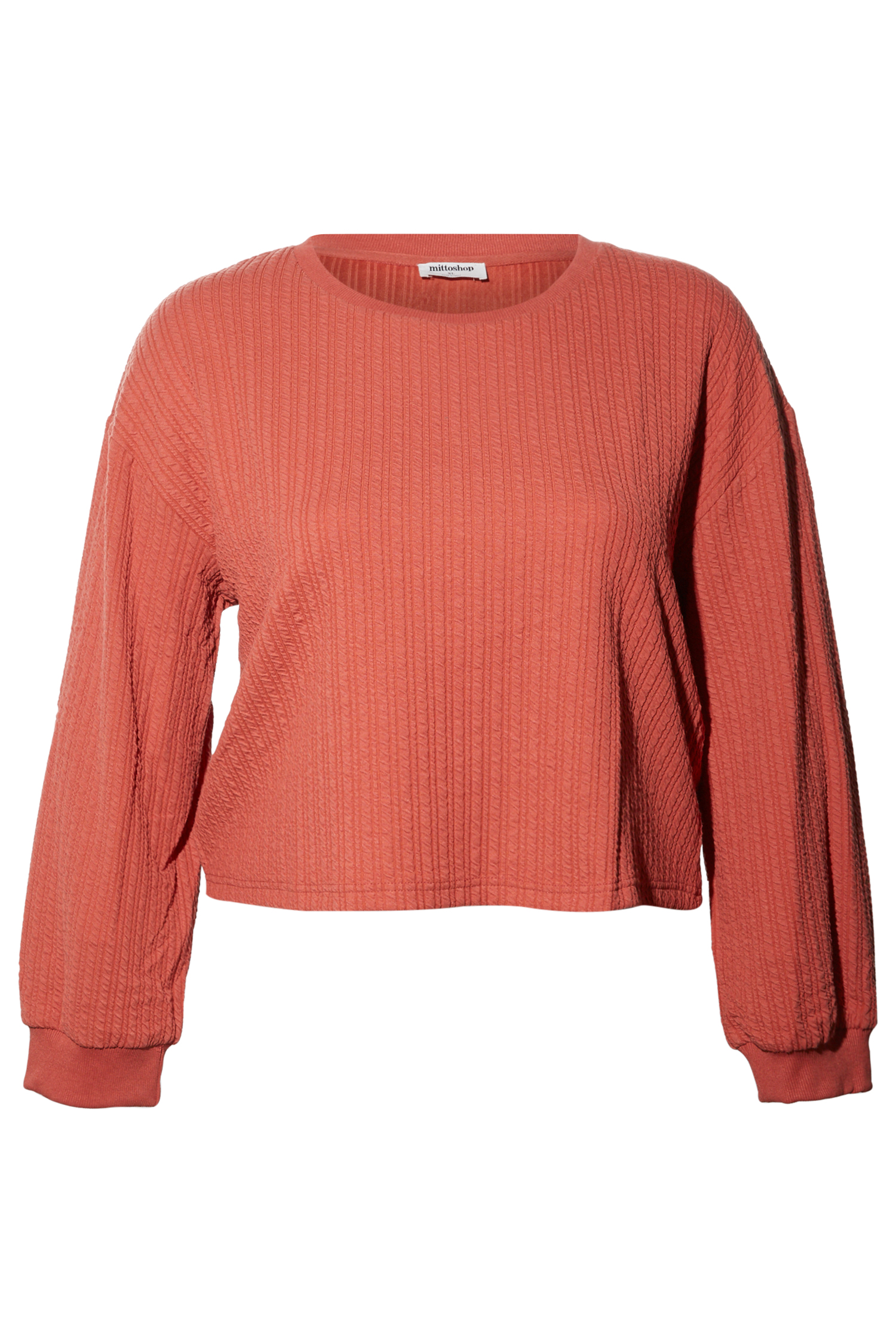 Long Sleeve Textured Crop Top