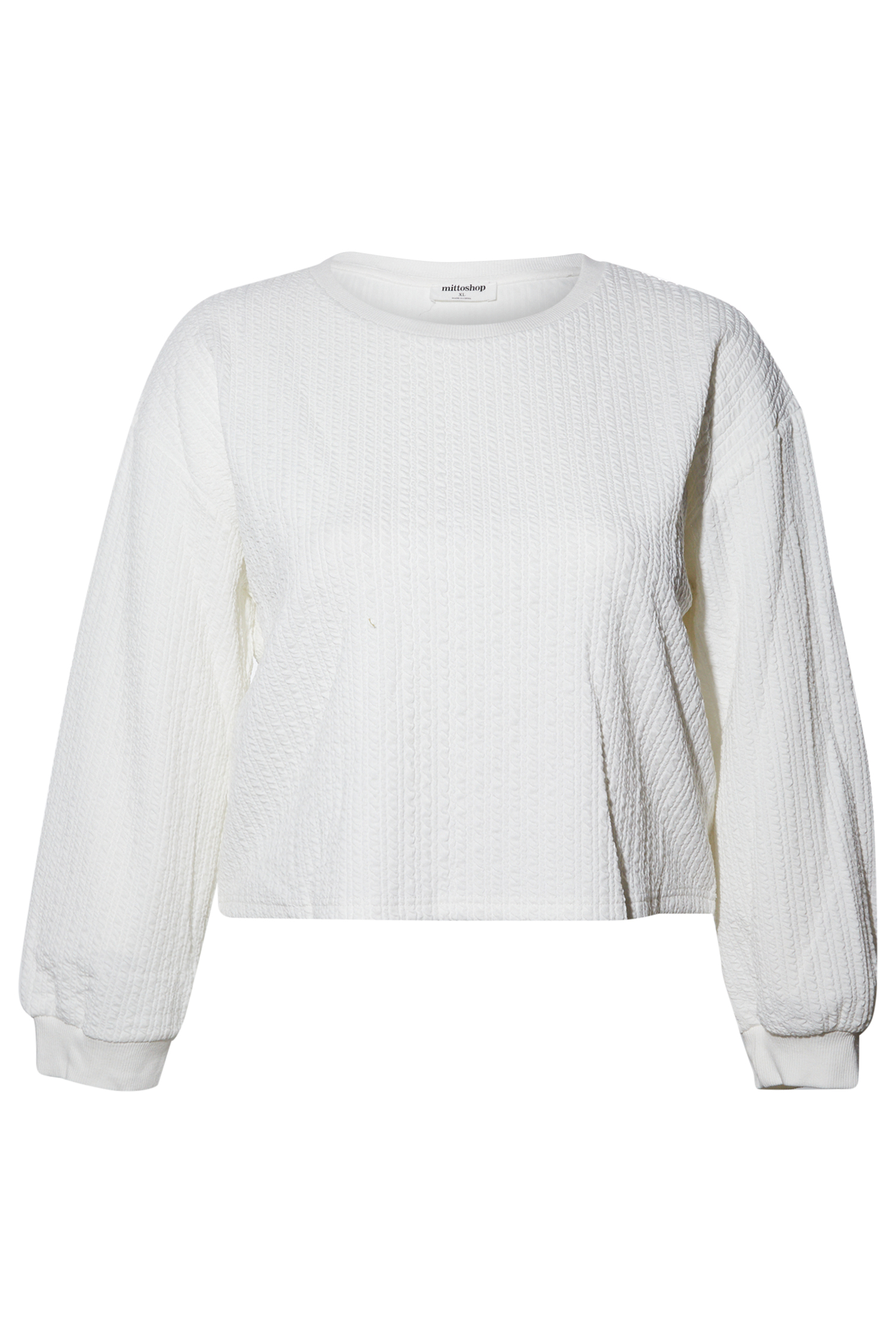 Long Sleeve Textured Crop Top