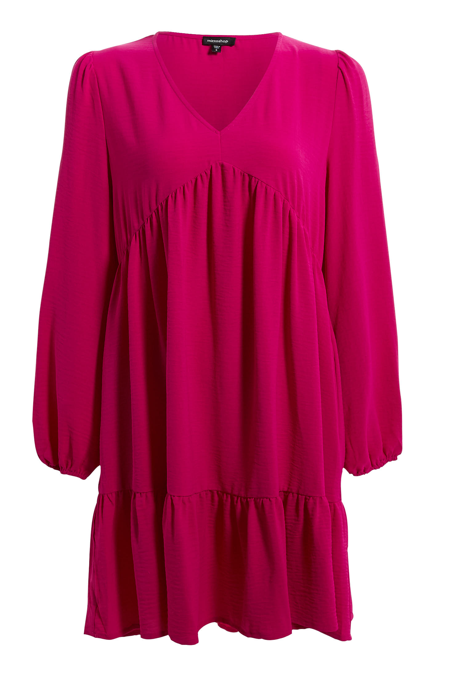 Long Bishop Sleeve Mini Dress