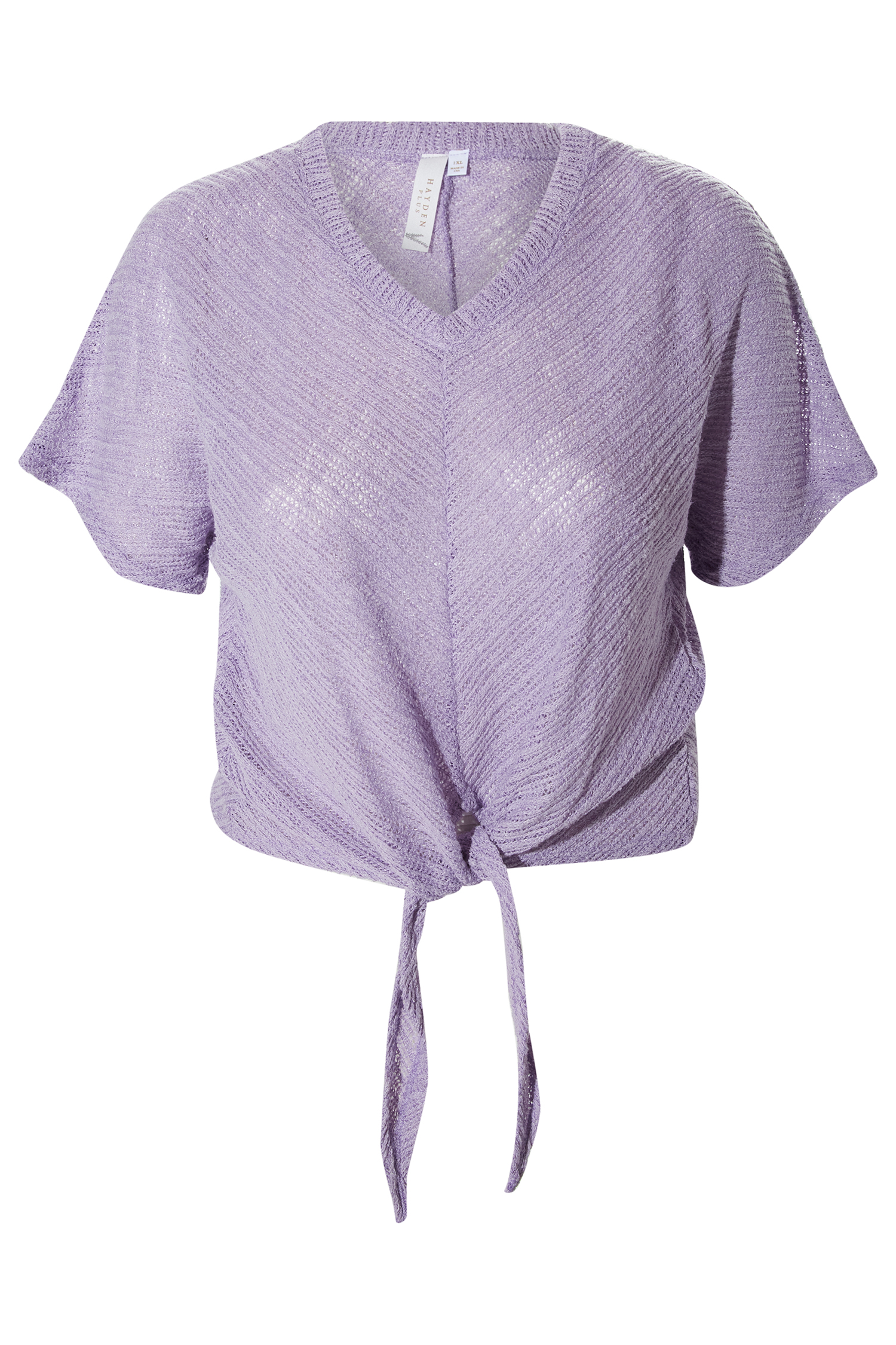 Ribbed Tie Front Top