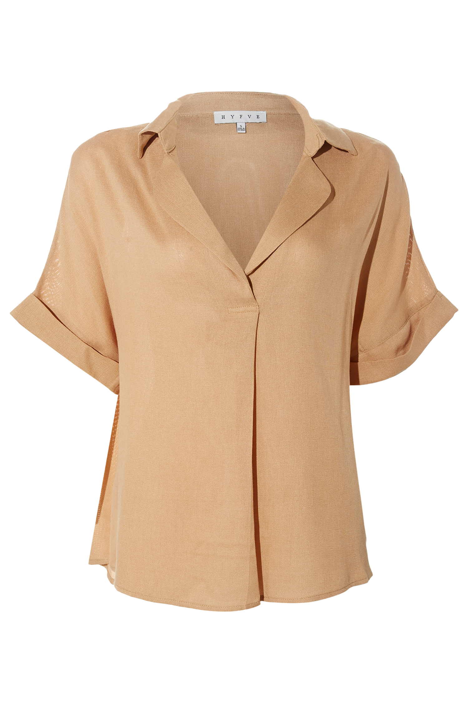 Front Pleat Short Sleeve Top