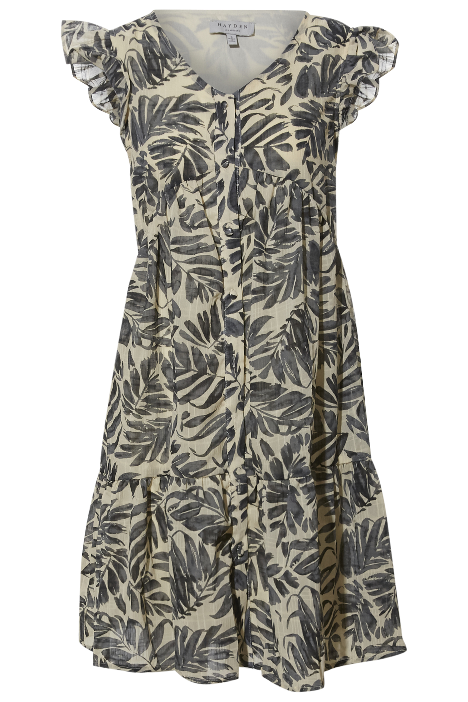 Printed Button Front Mini Dress