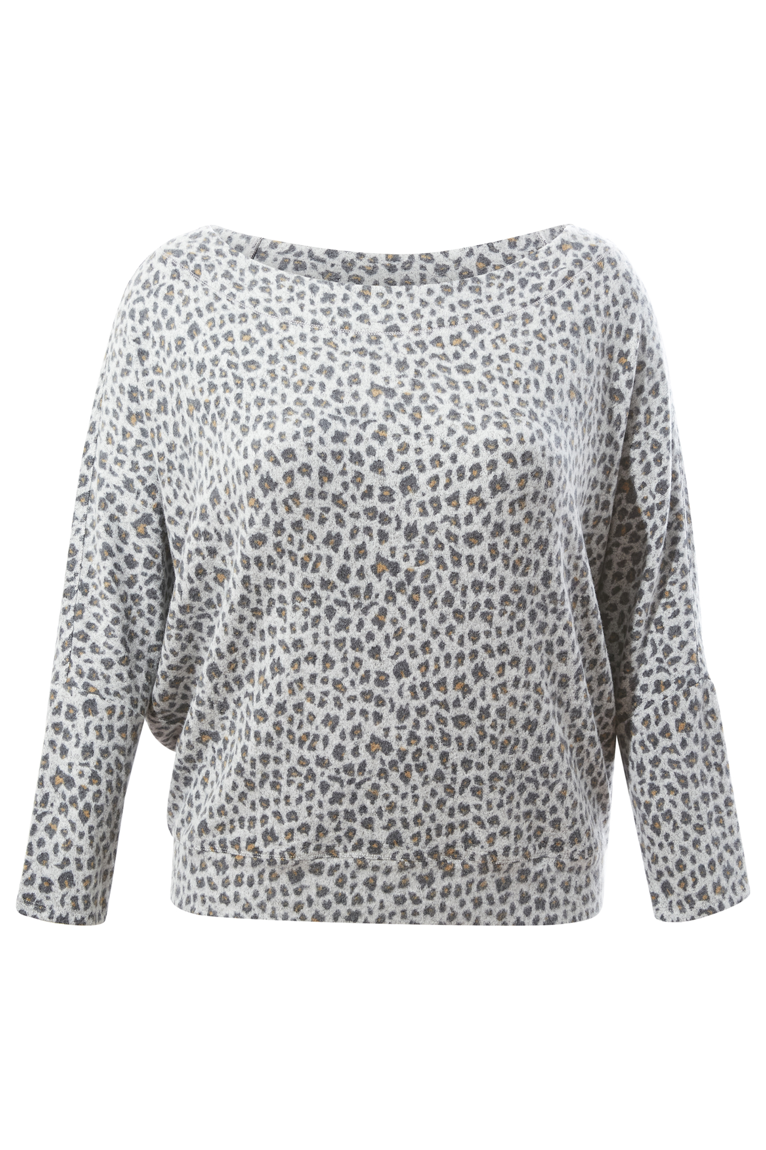 Leopard Print Off-the-Shoulder Pullover