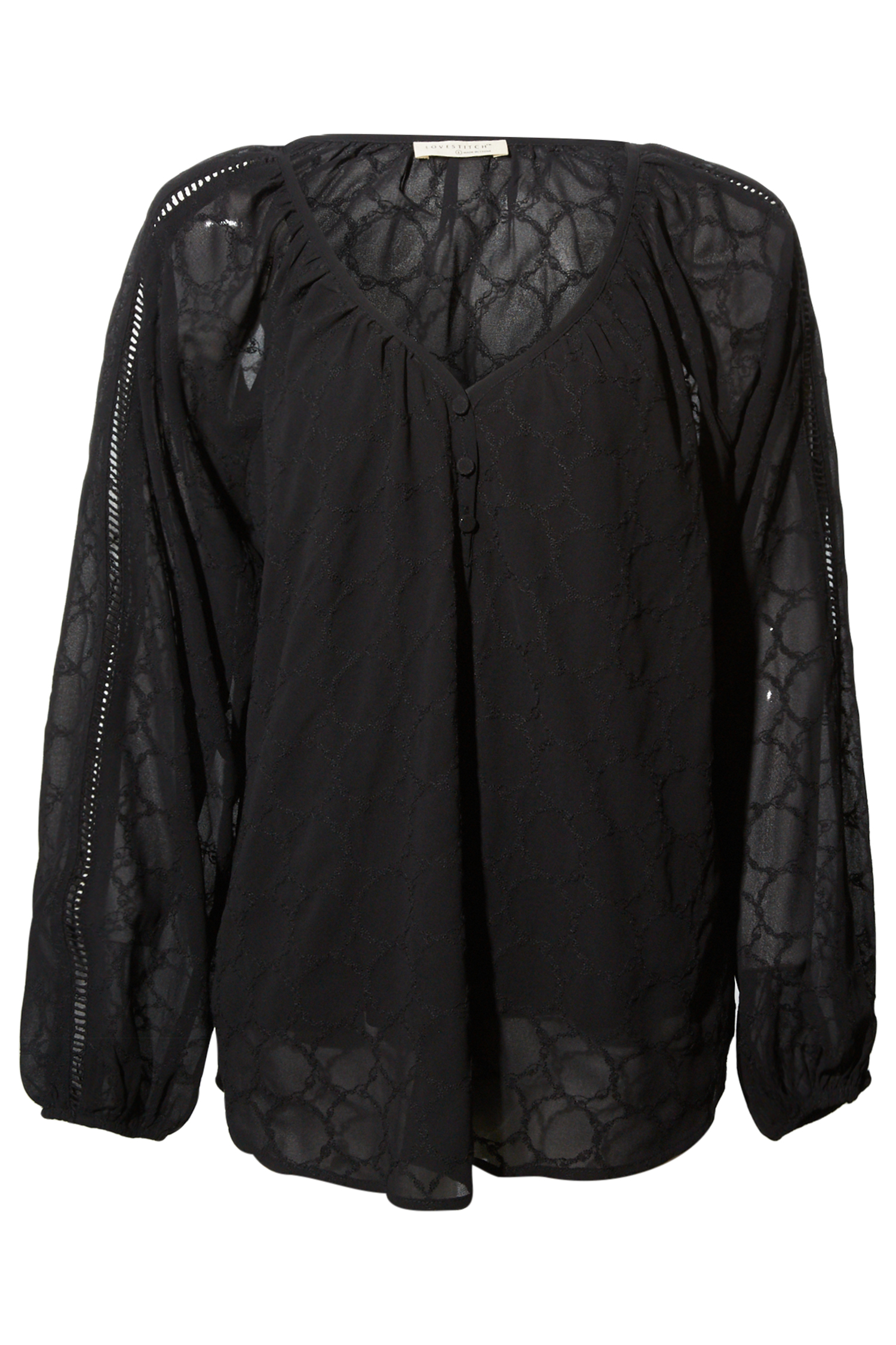 V-Neck Long Sleeve Blouse