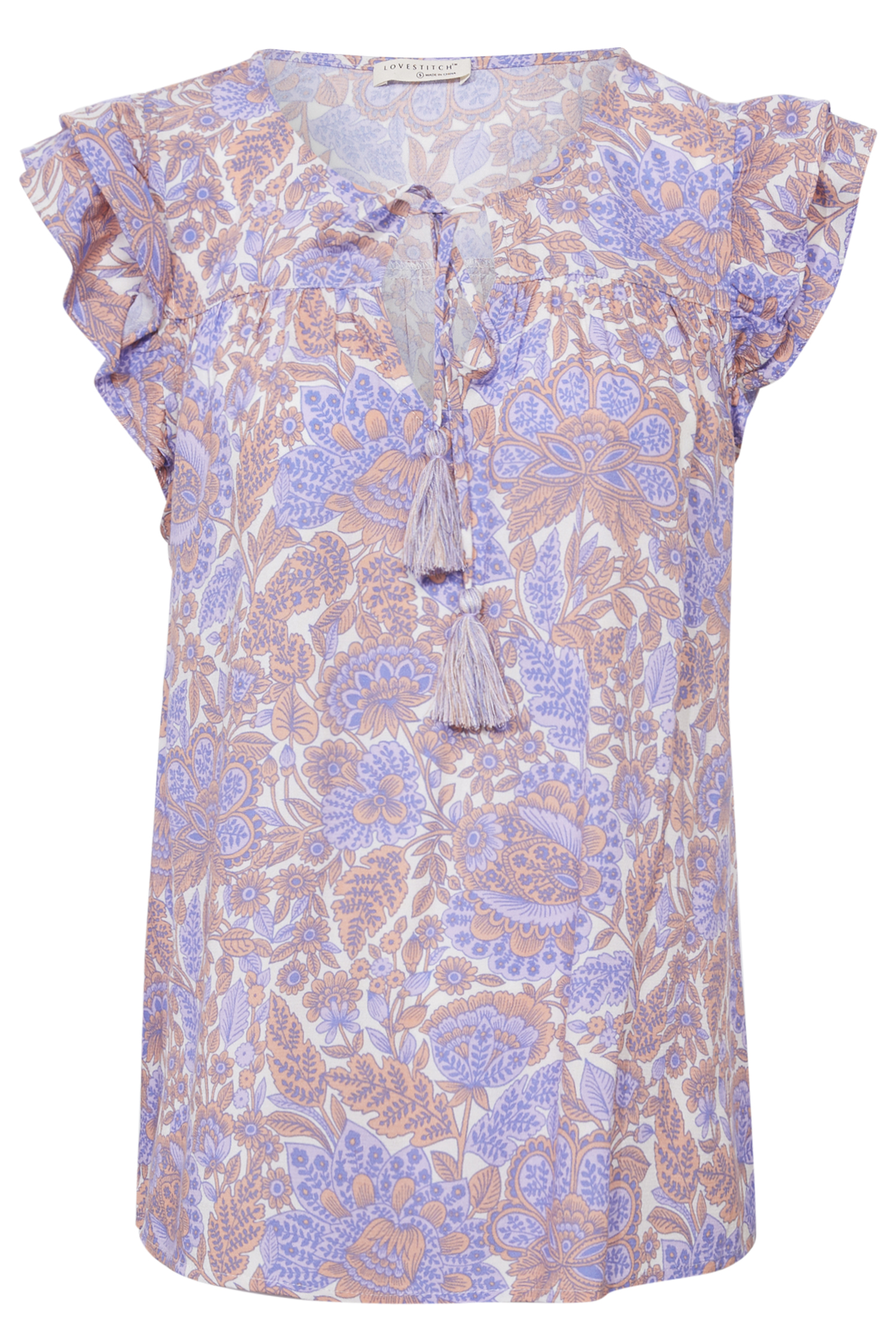 Split Neck Tie Blouse