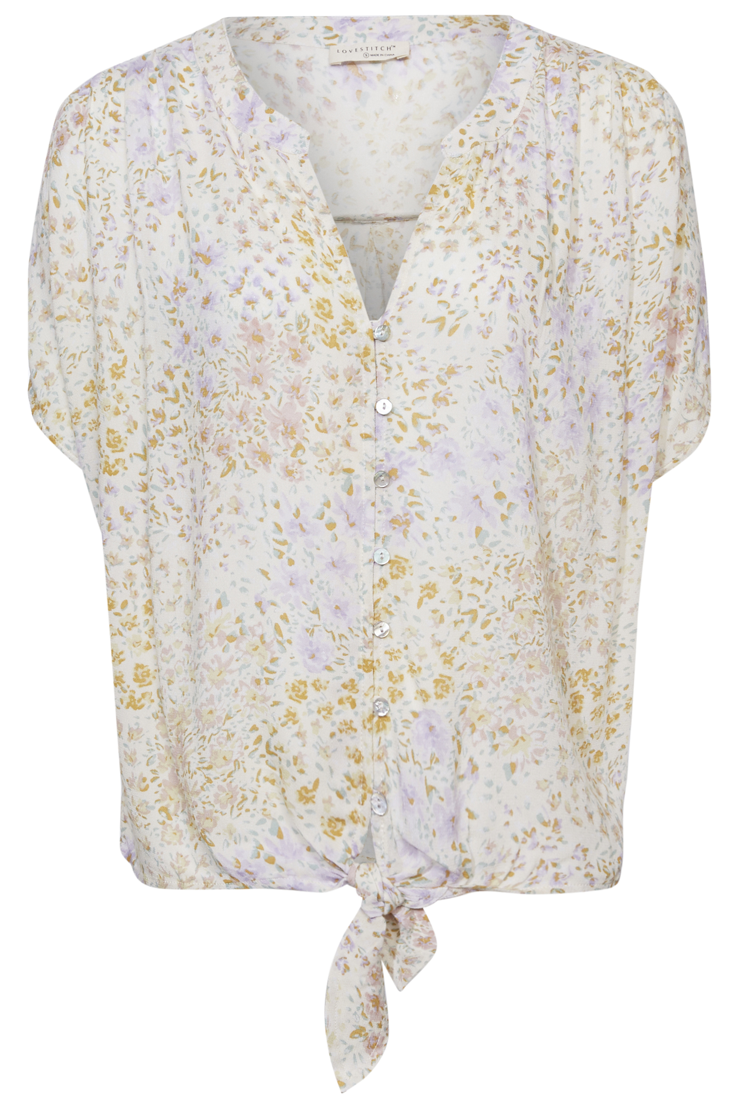 Front Knot Floral Top