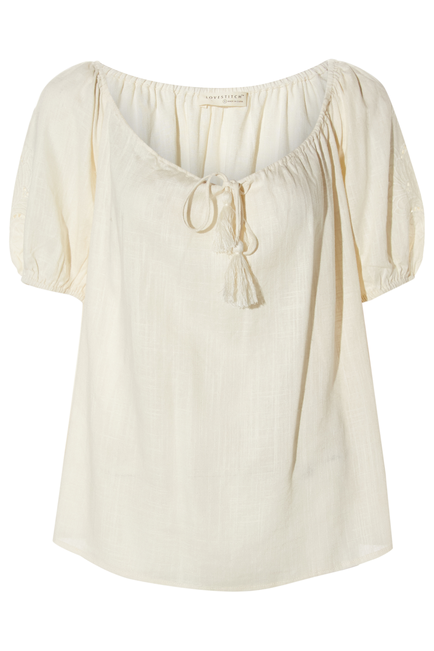 Puff Sleeve Tassel Blouse