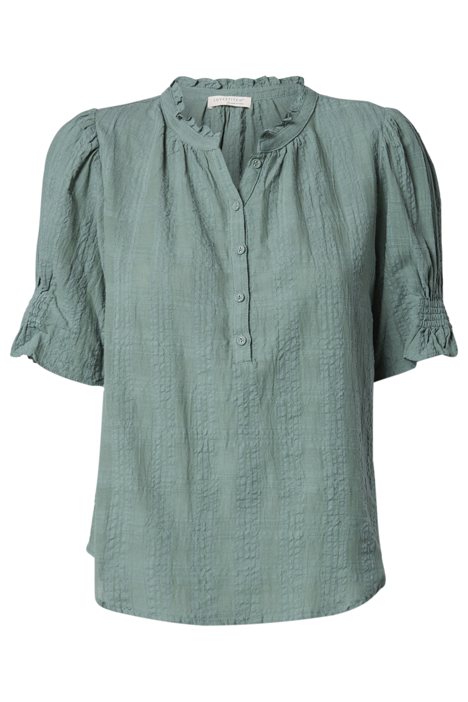 Puff Sleeve Ruffle Blouse