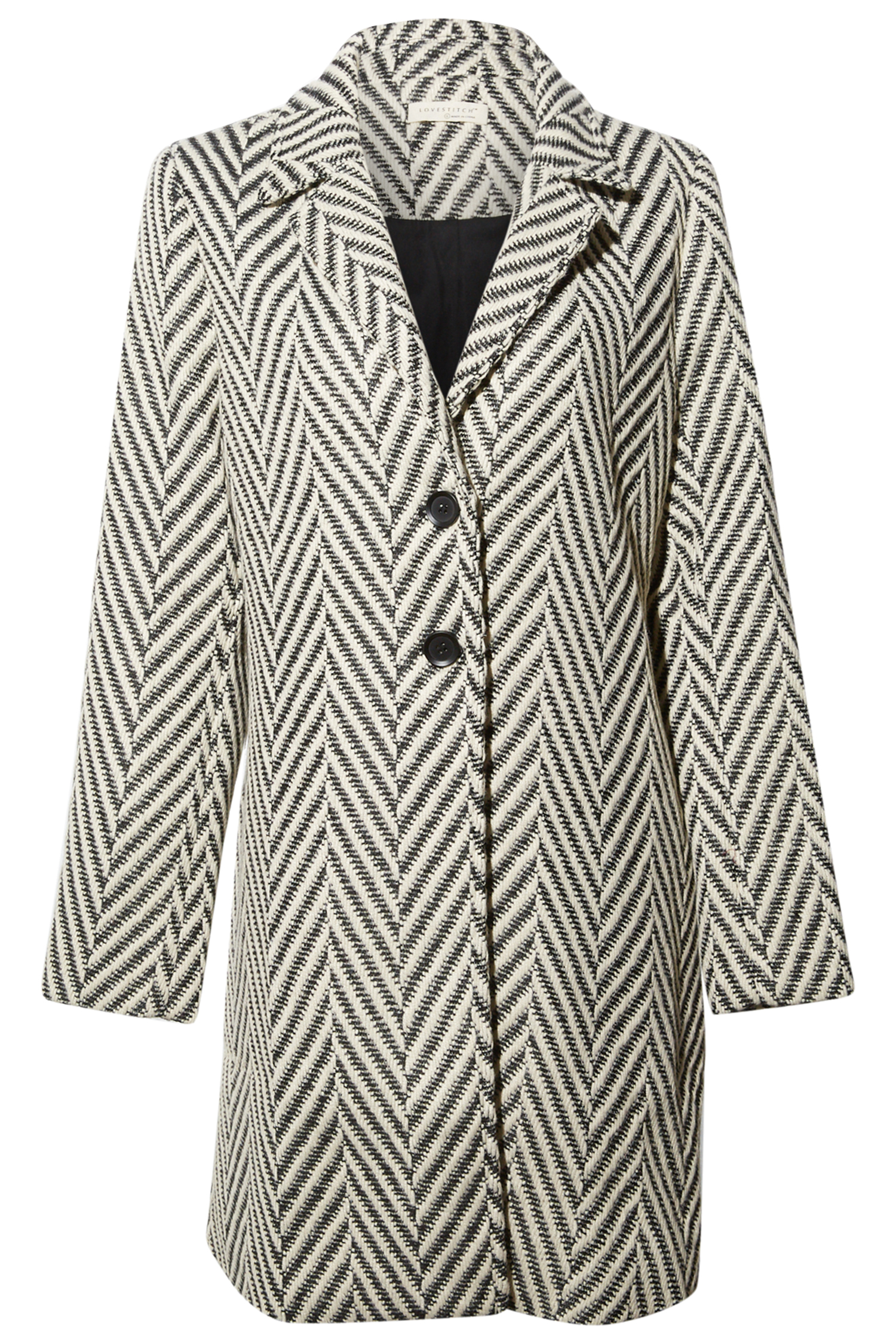 Chevron Coat with Side Pockets