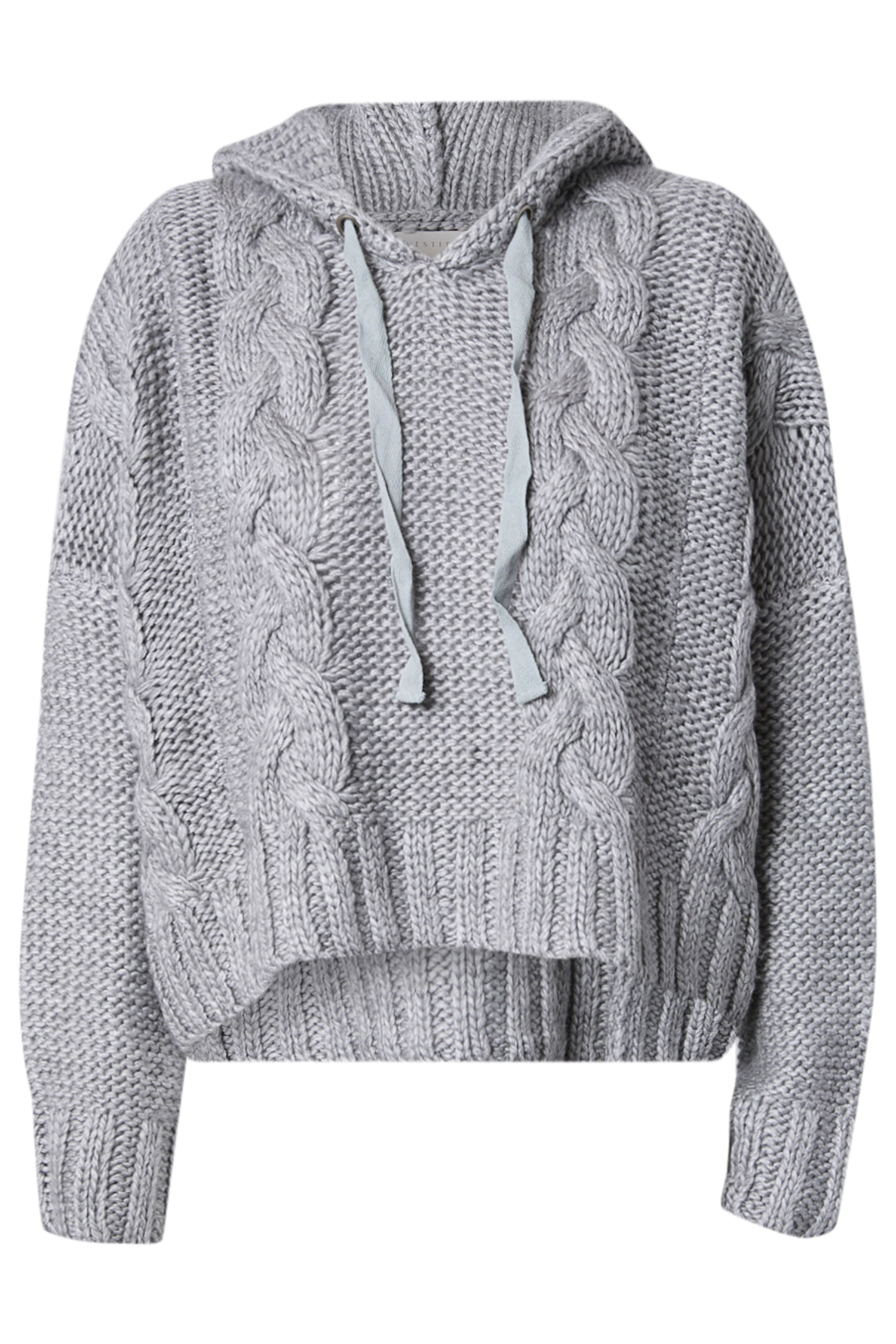 Cable Knit Hooded Pullover
