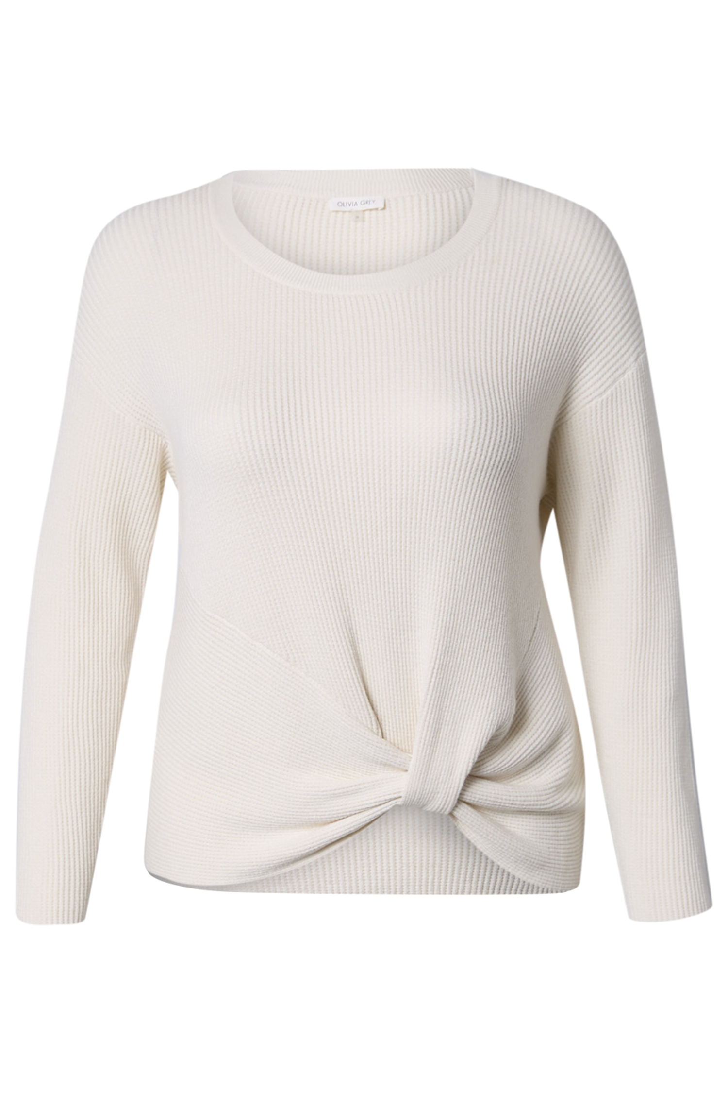 Front Knot Long Sleeve Knit Top