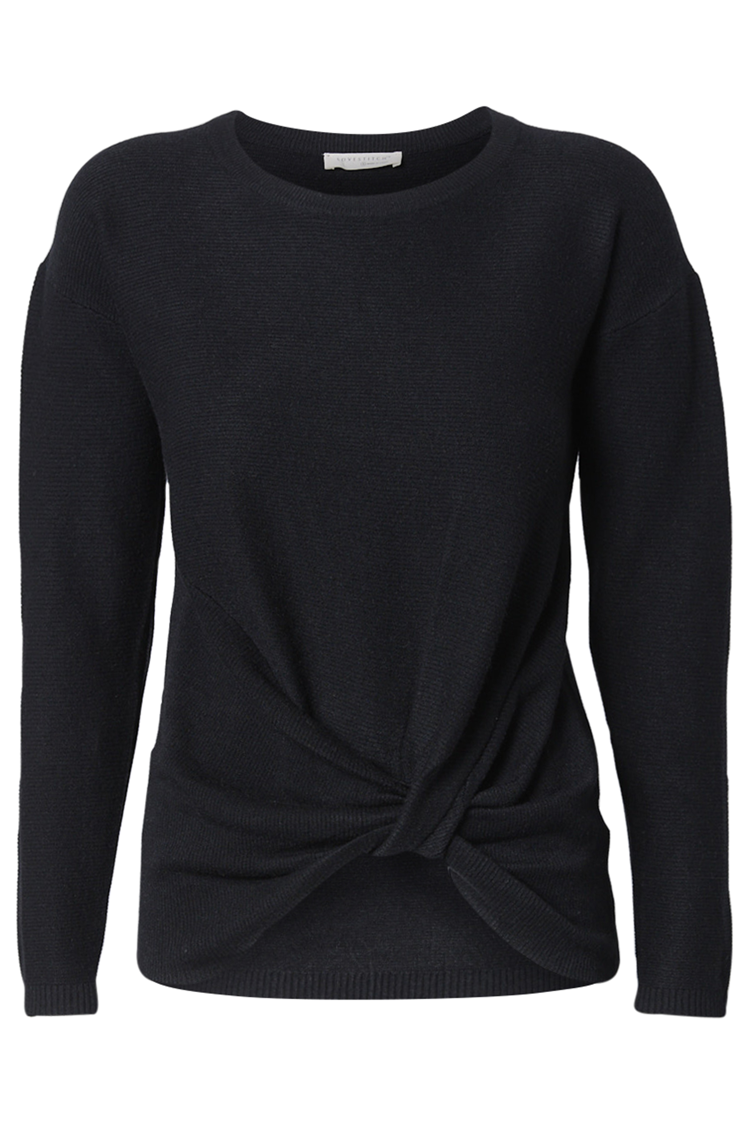 Ribbed Front Twist Sweater