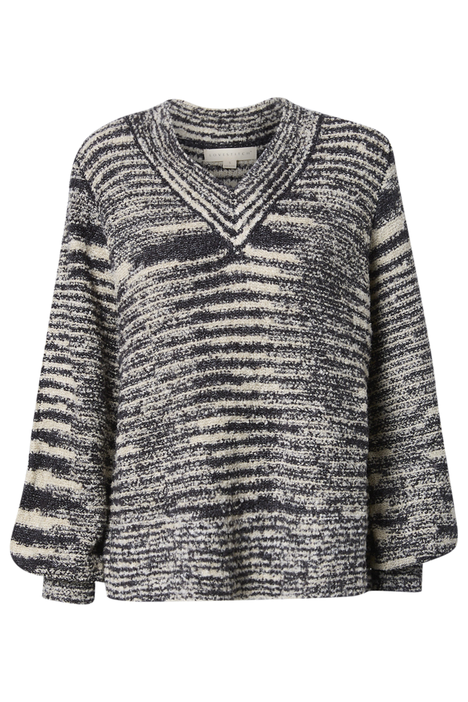 Striped V-Neck Pullover