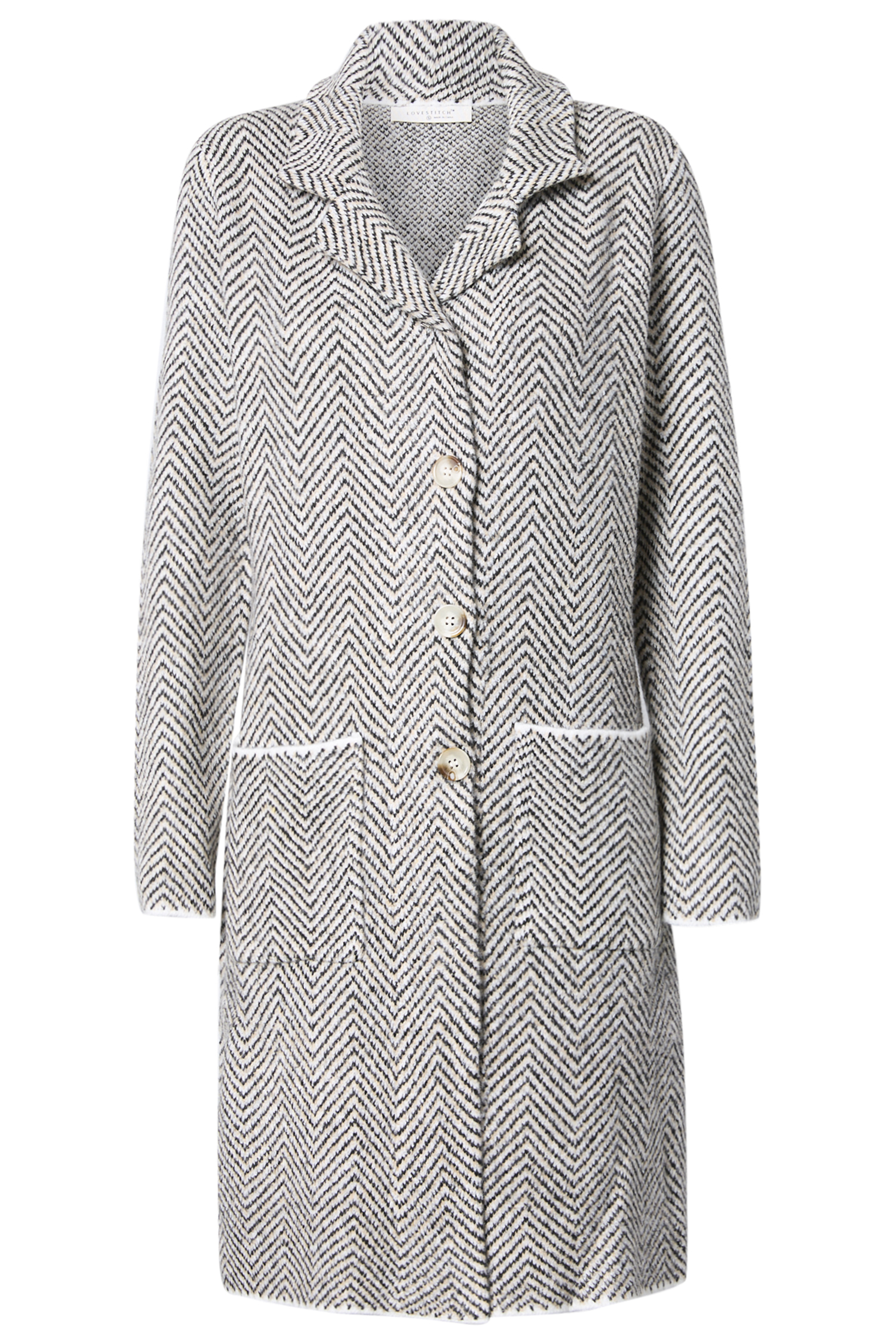Herringbone Collared Coatigan