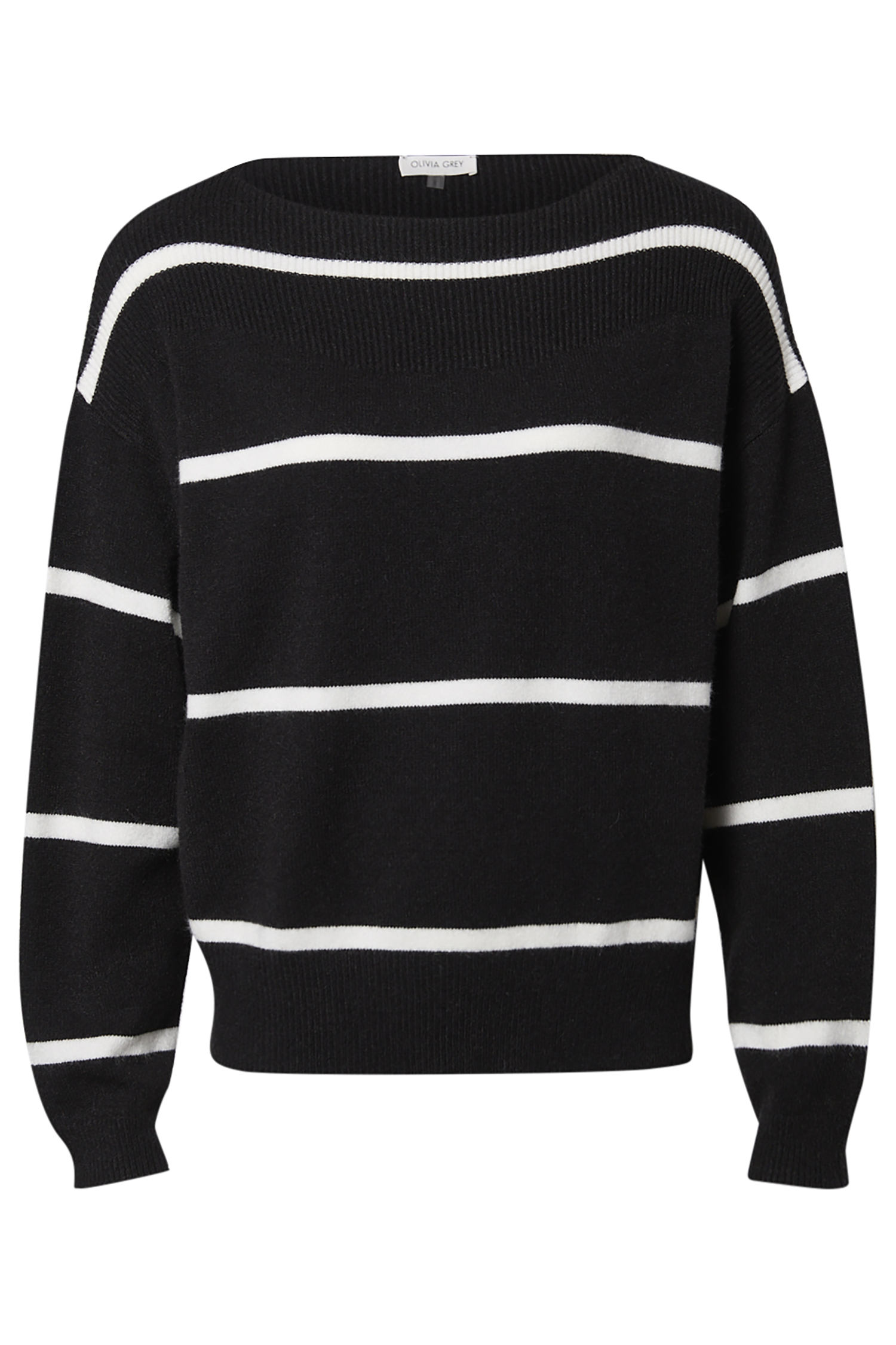 Boat Neck Striped Pullover