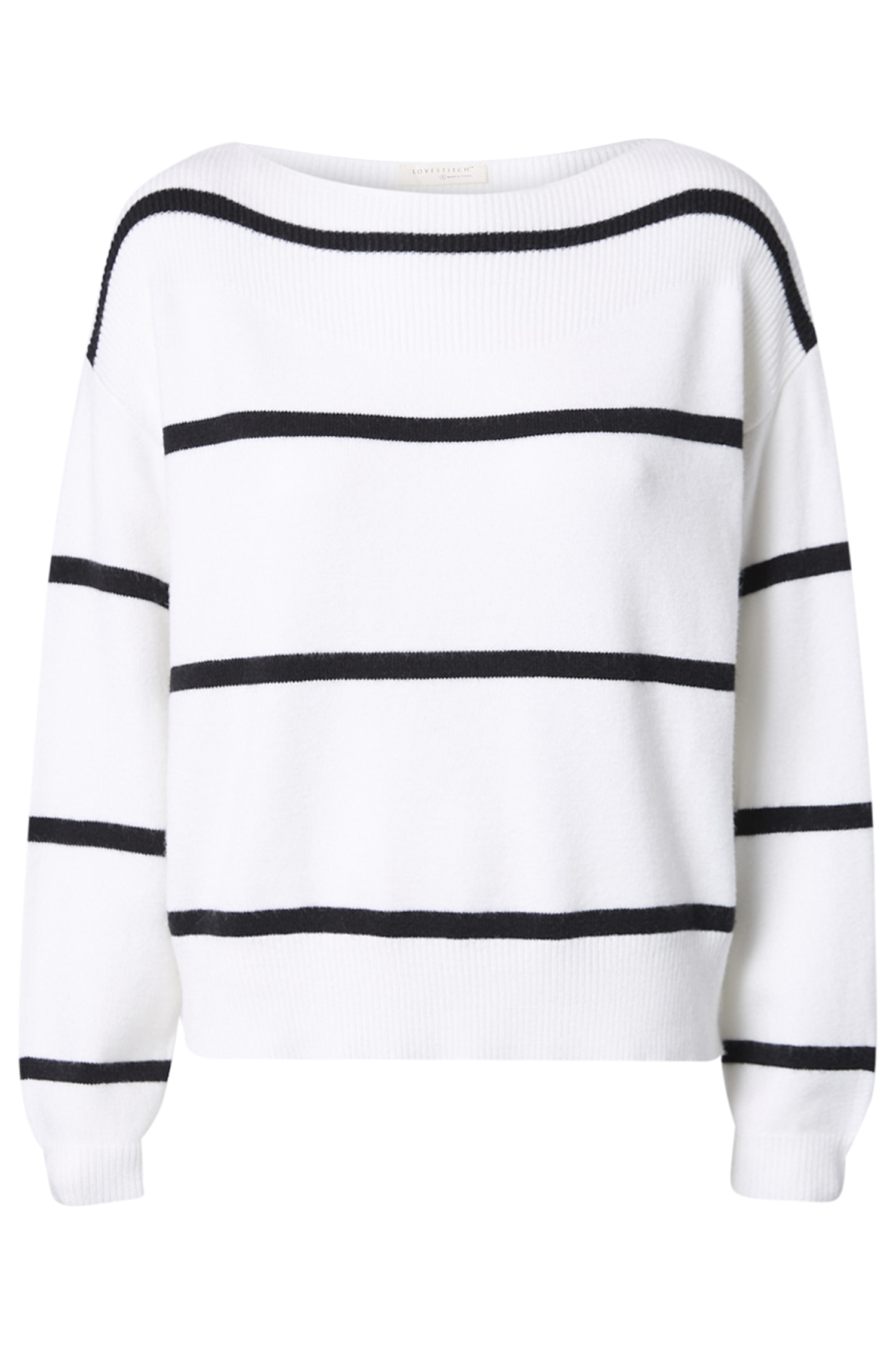 Boat Neck Striped Pullover