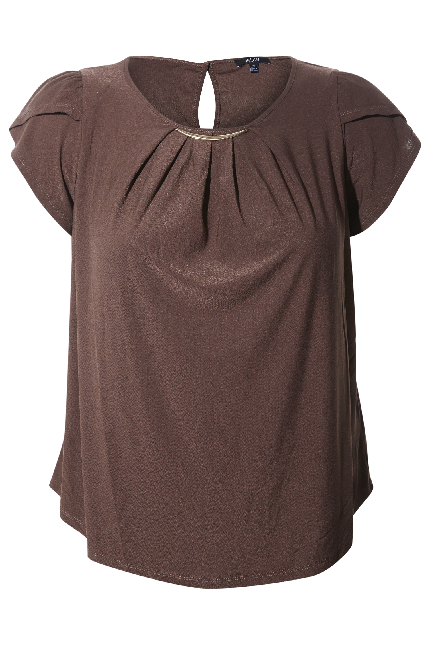 Front Pleat Short Sleeve Top