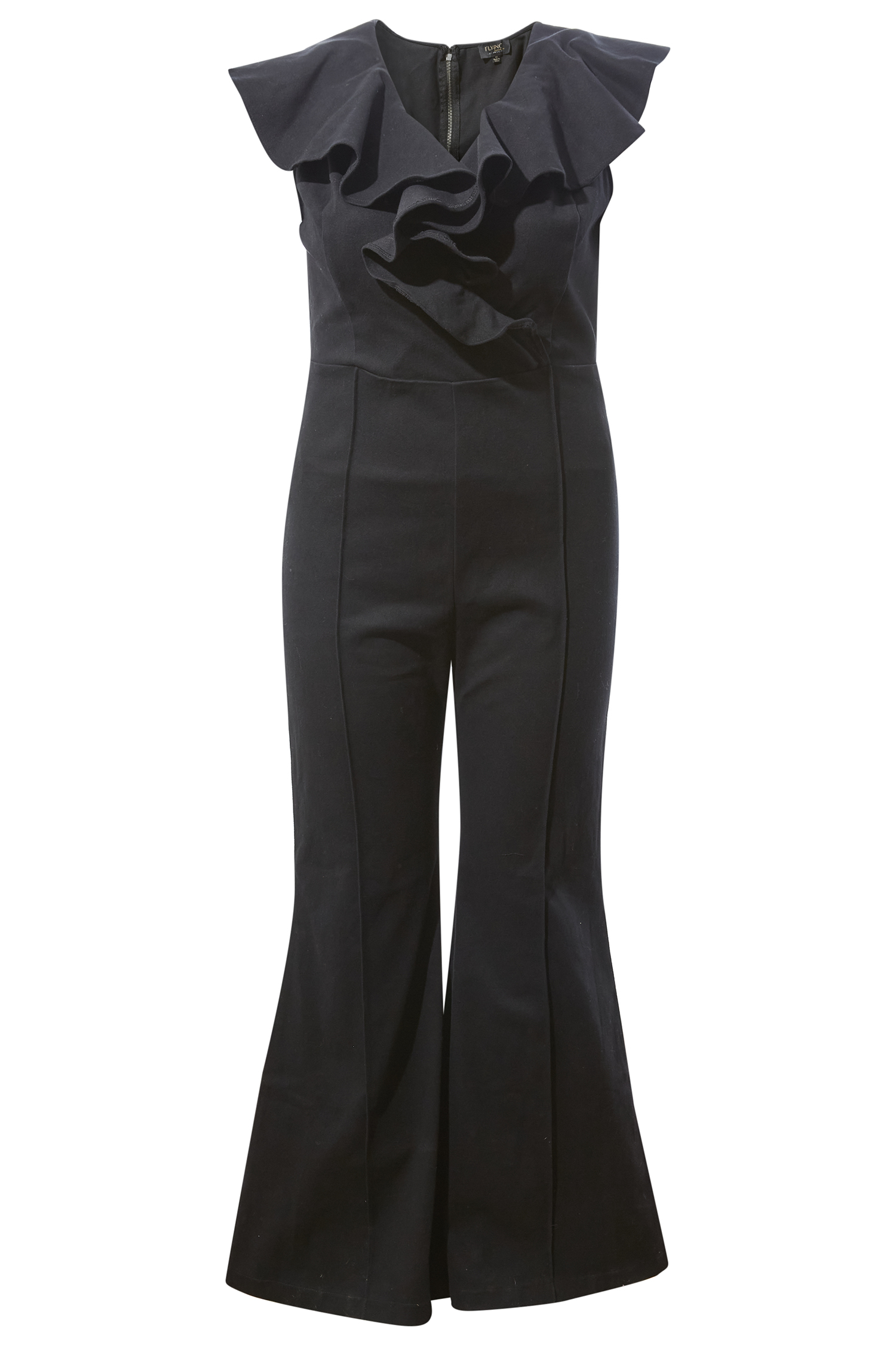 Ruffle Detail Wide Leg Jumpsuit