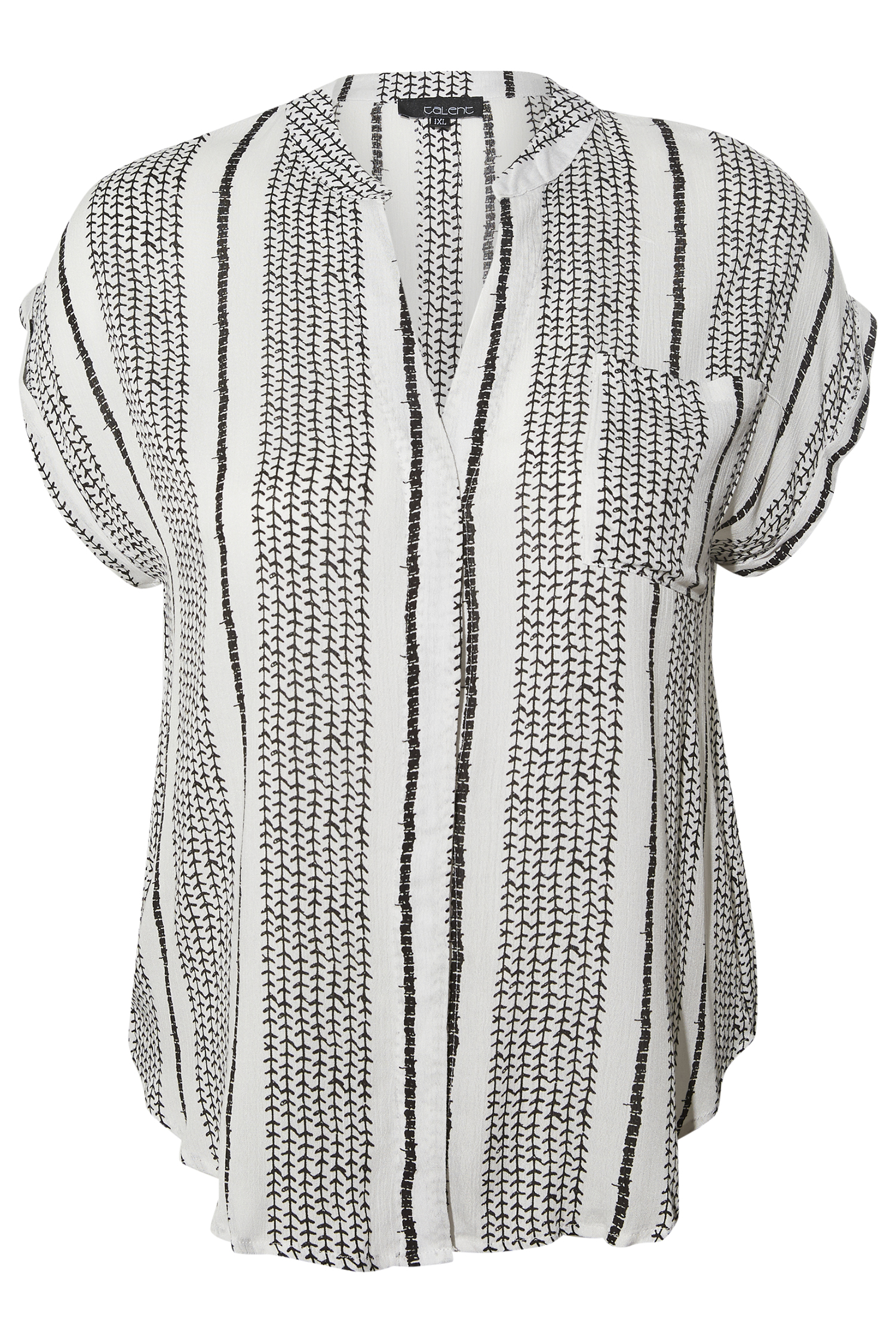 Button Front Pocket Top