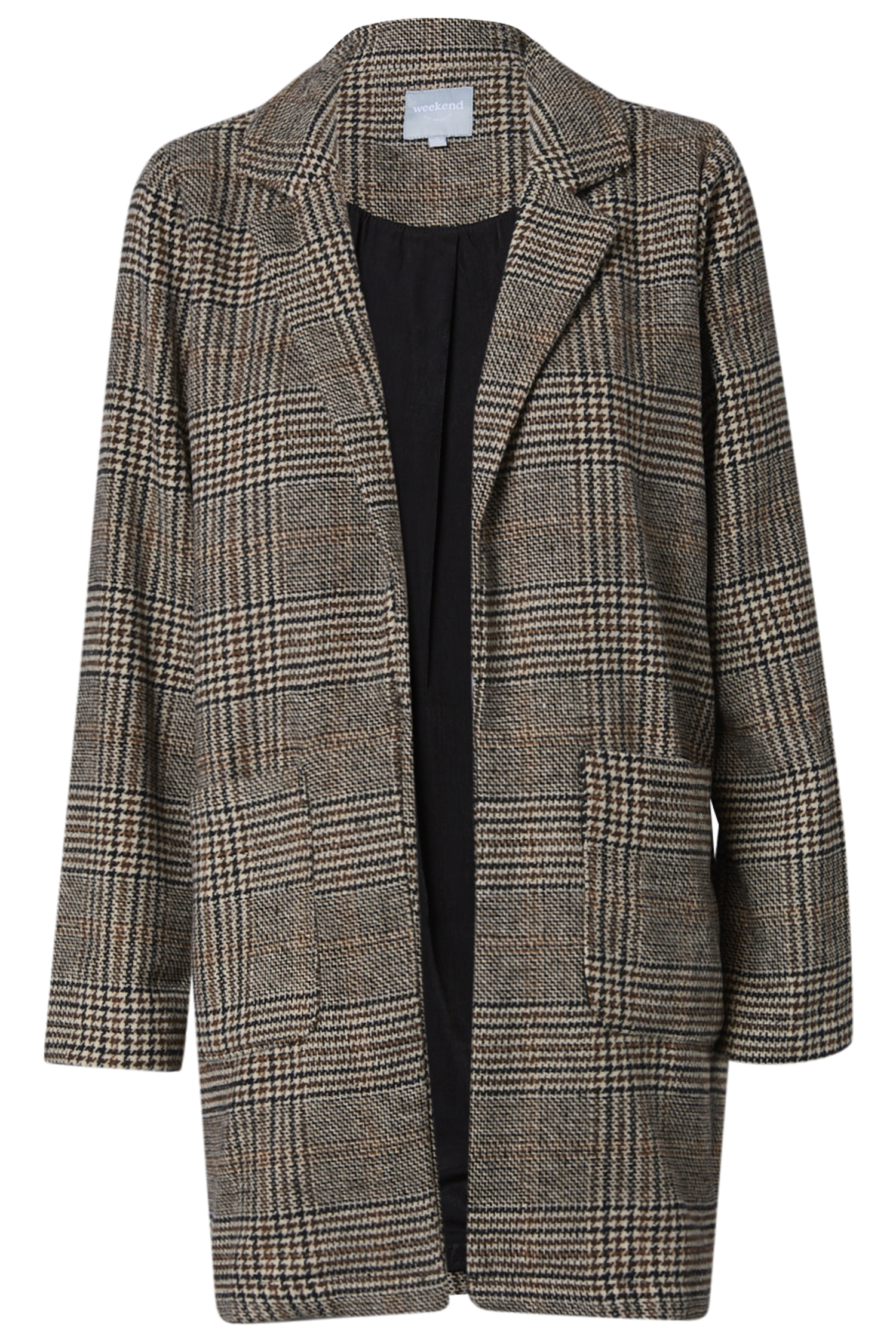 Long Sleeve Plaid Coat
