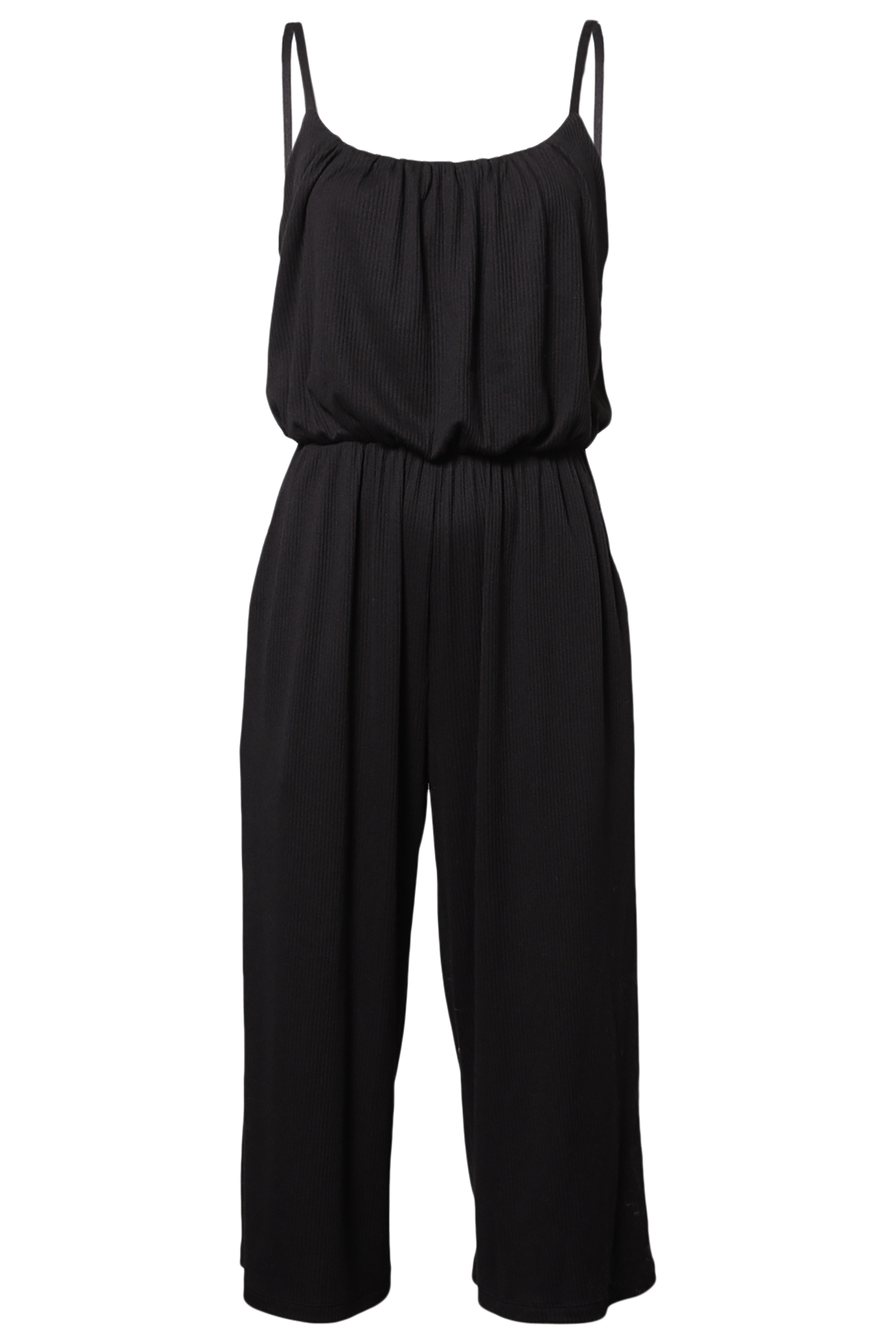 Petite Cropped Spaghetti Strap Jumpsuit