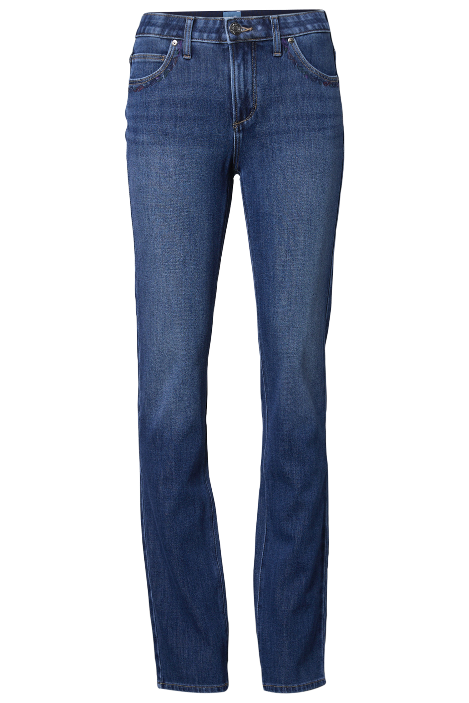 Mid Rise Straight Leg Denim