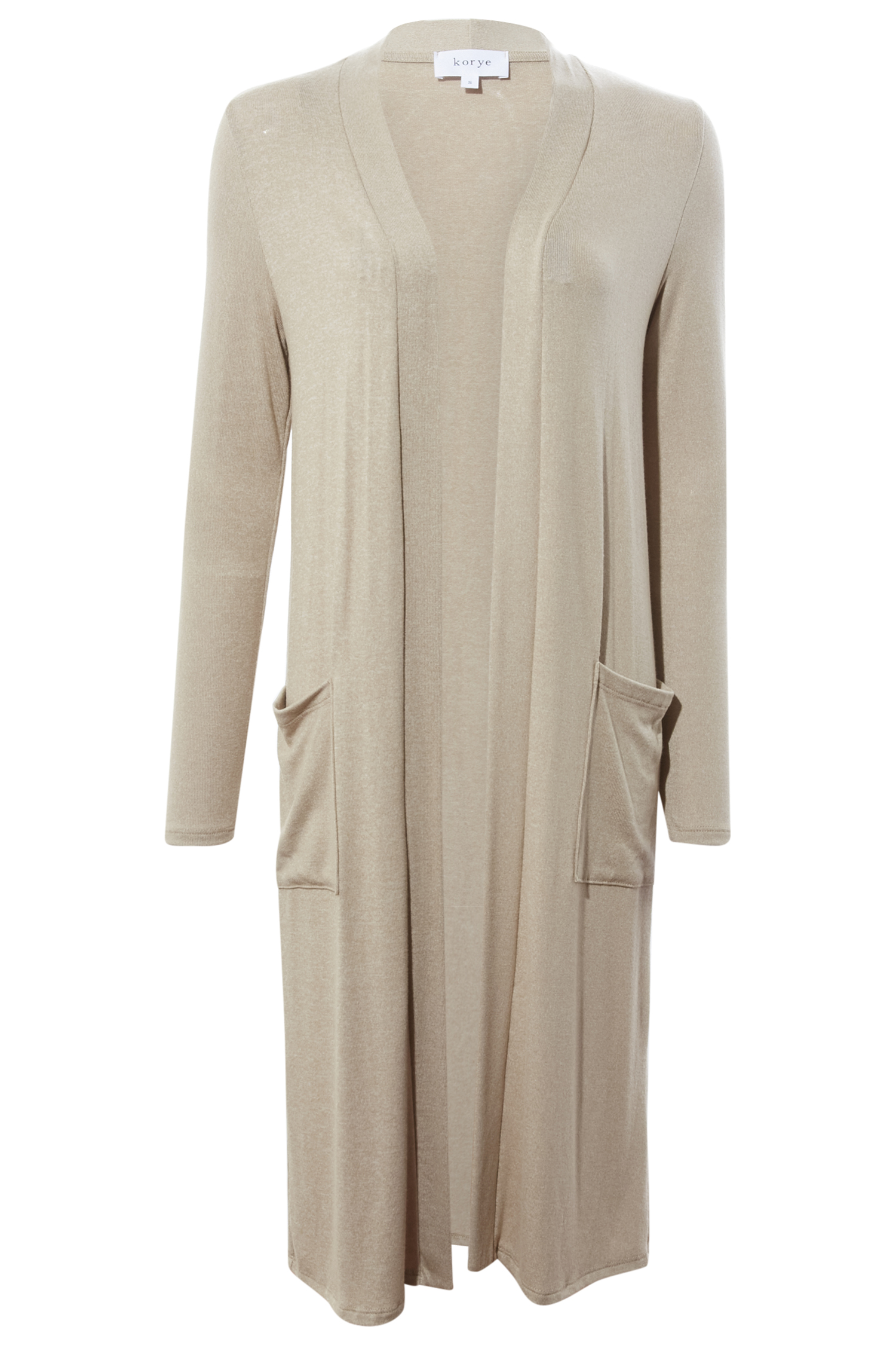 Long Duster Cardigan in Beige XS - M