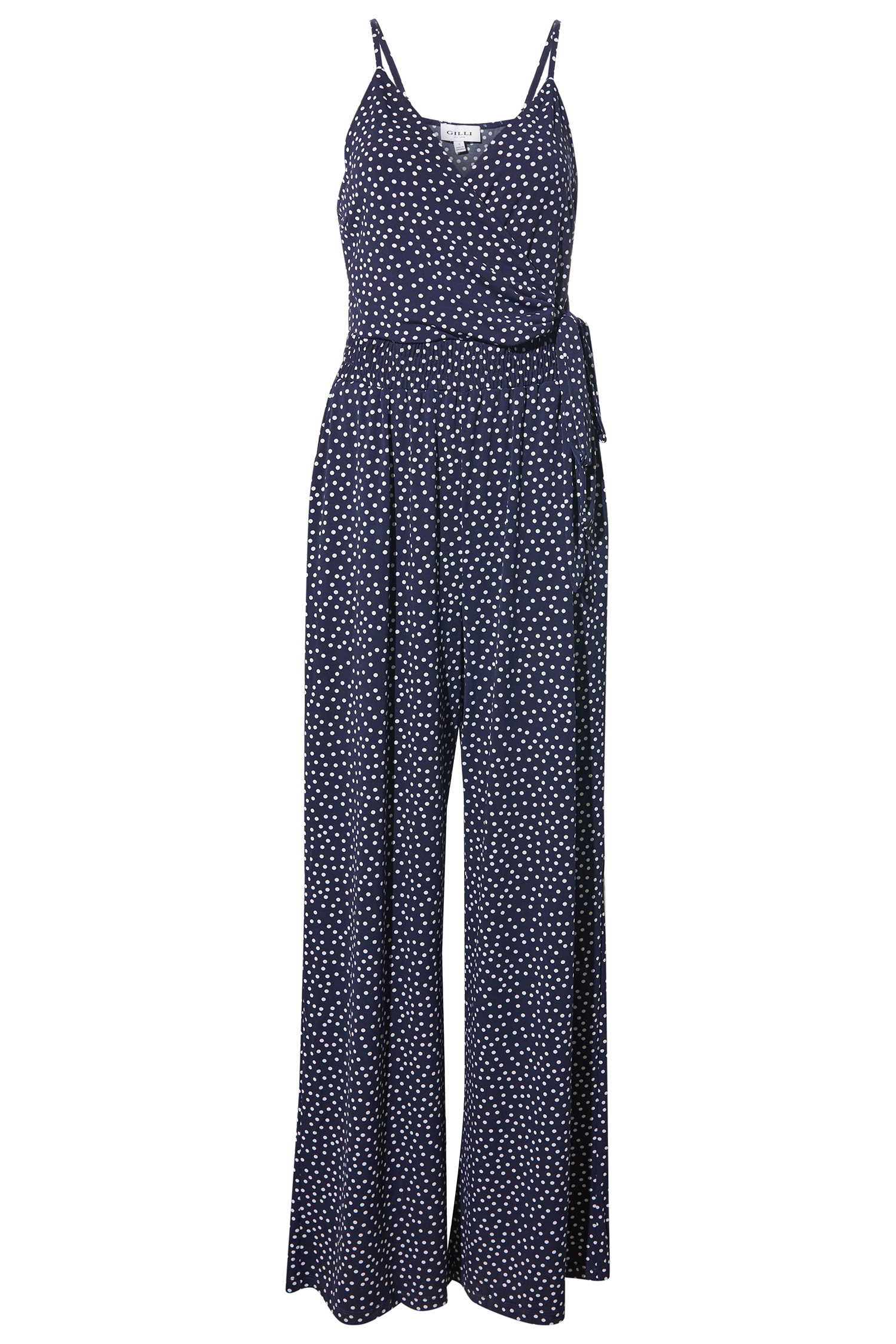 Polka Dot Side Tie Jumpsuit