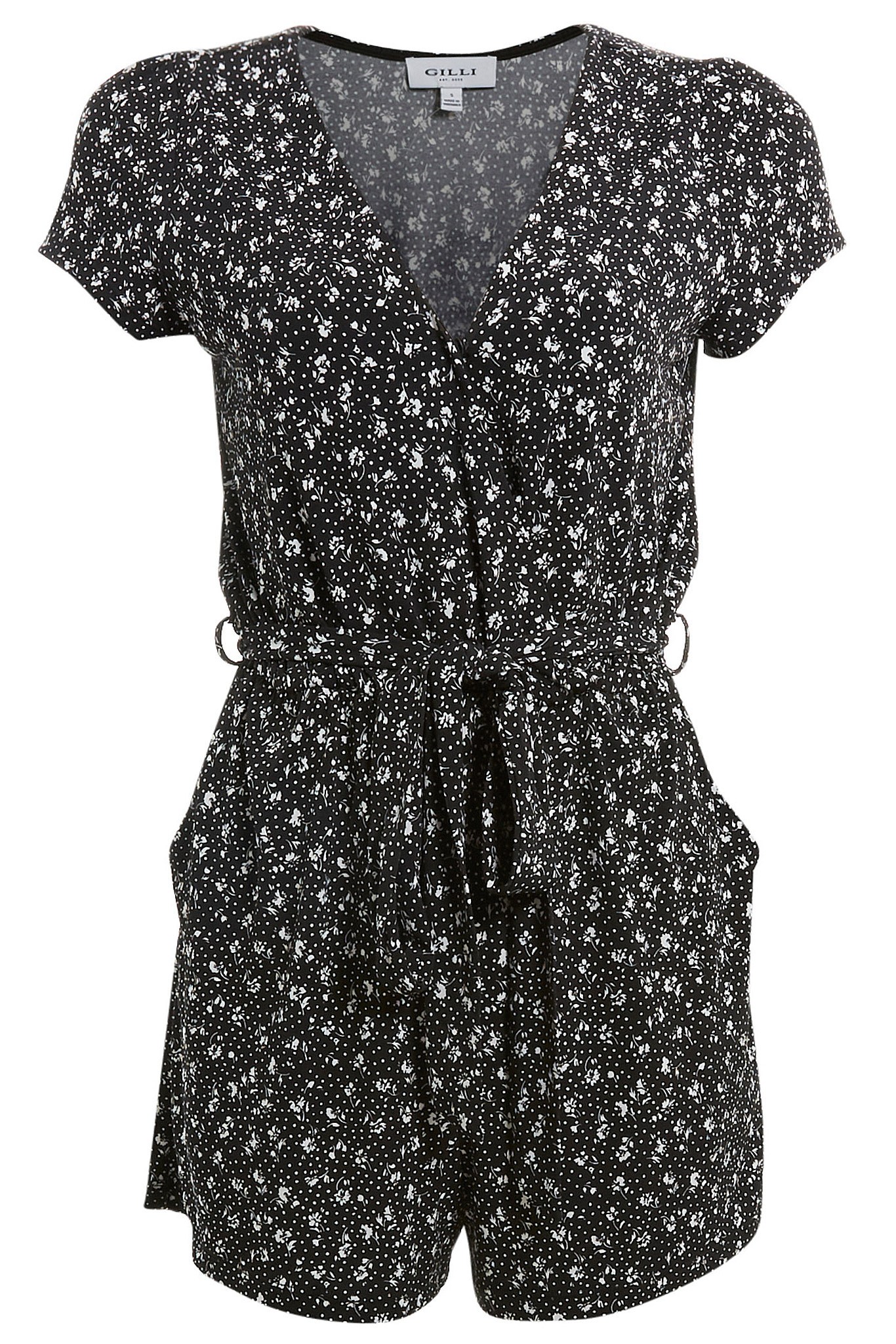 Tie Waist Surplice Romper