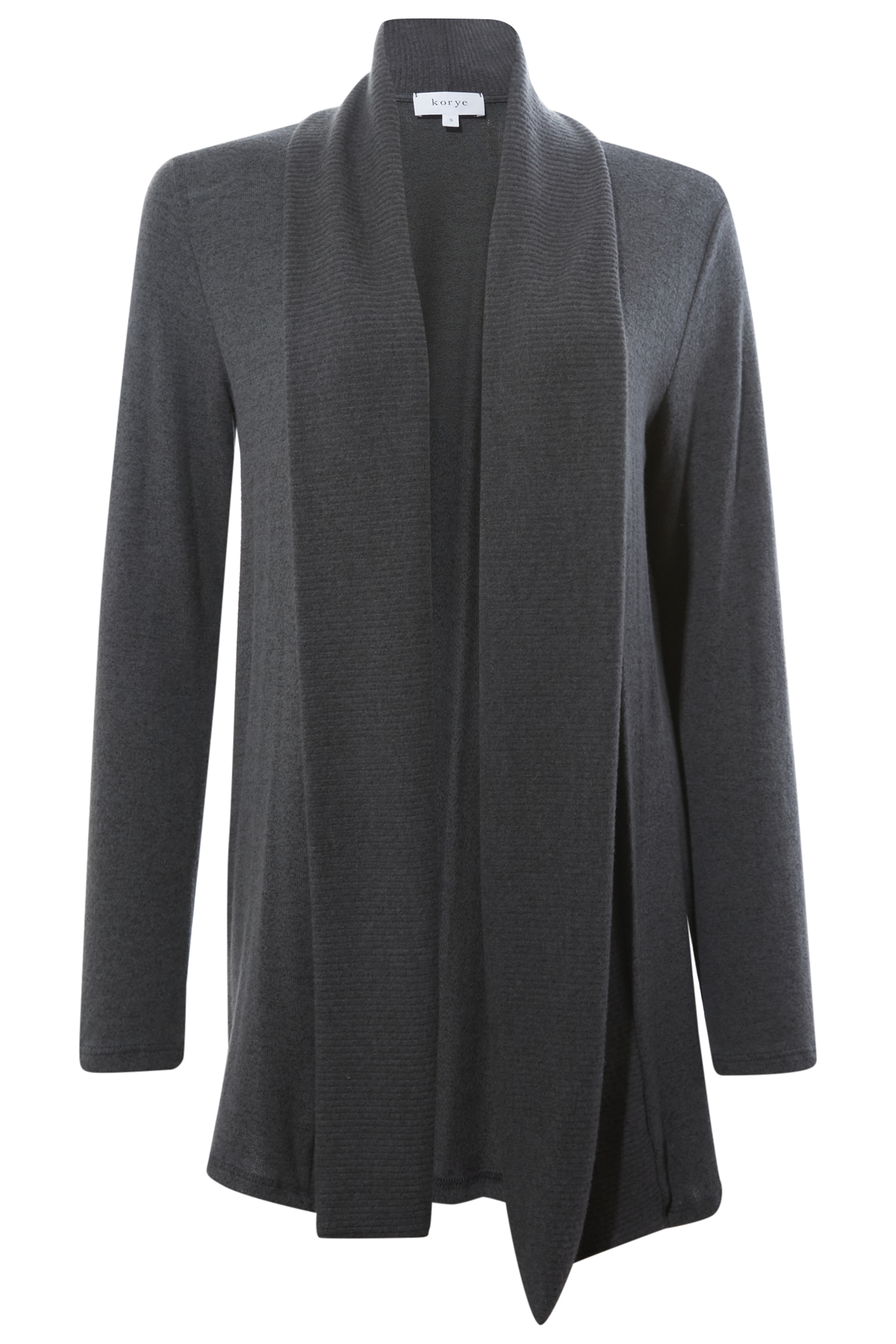 Ribbed Collar Brushed Cardigan