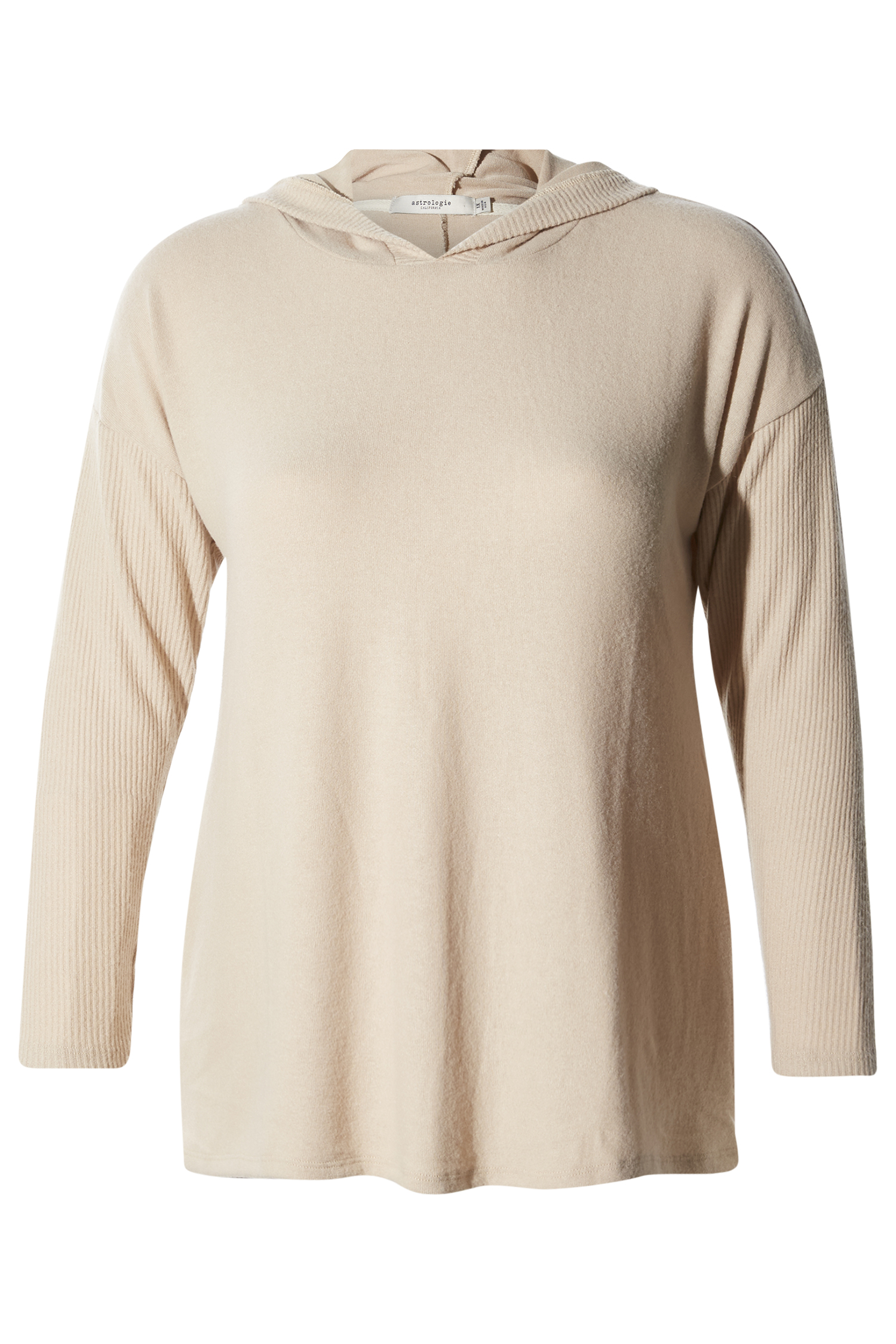 Ribbed Contrast Hoodie