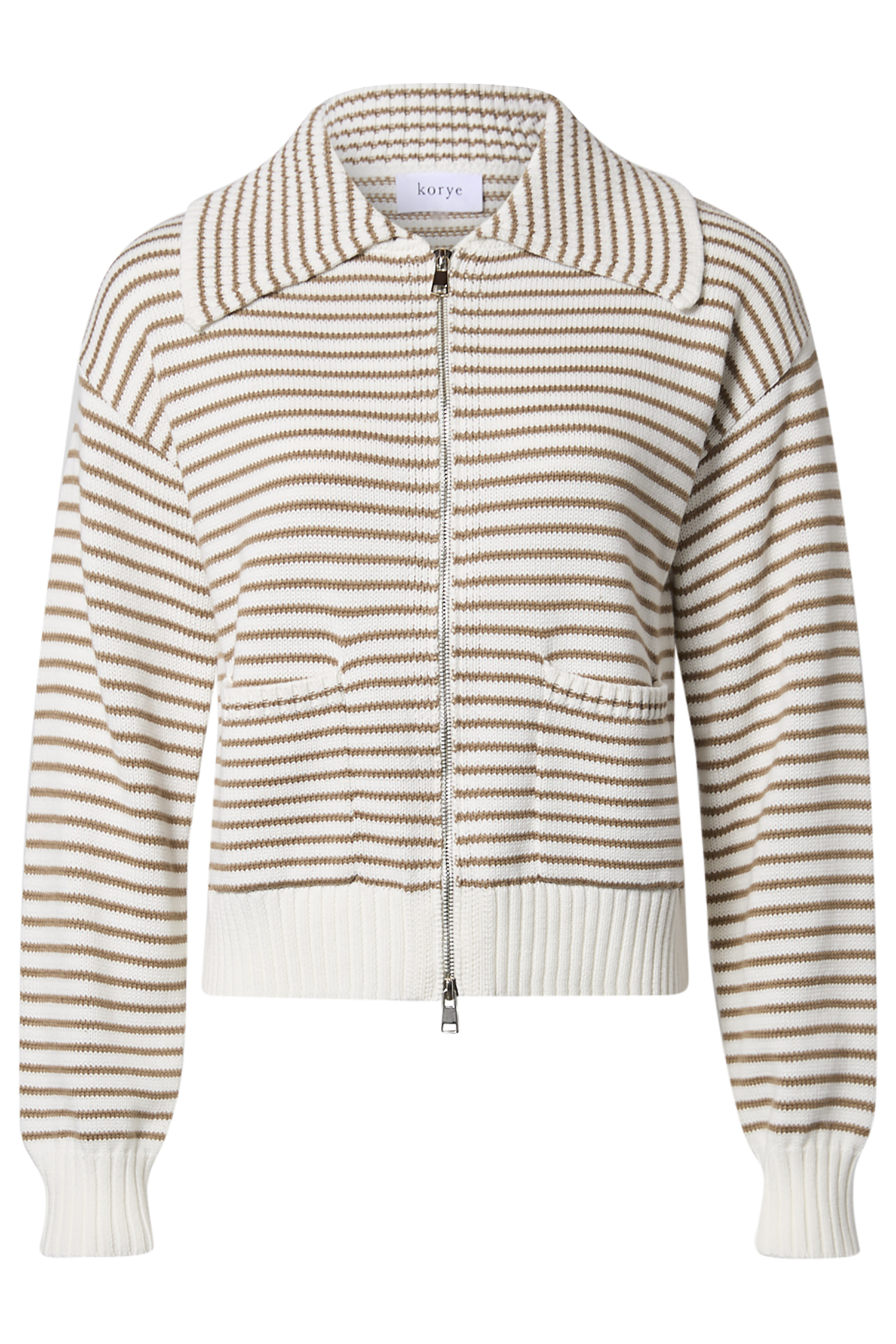 Striped Zip-Up Cardigan