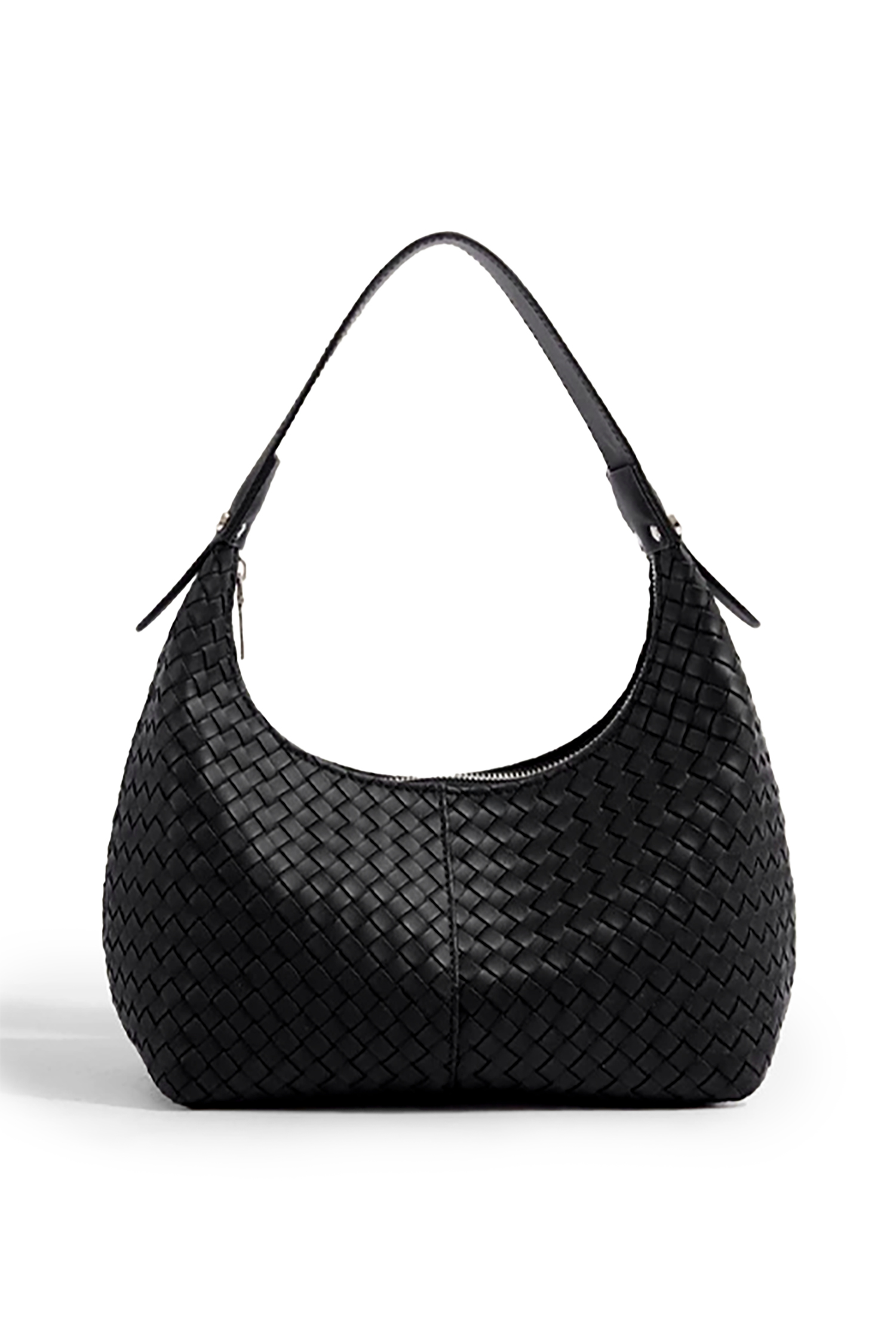 Woven Mini Leather Hobo Bag