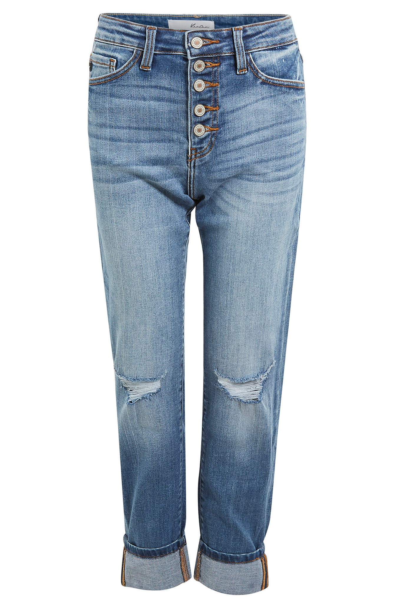 High Rise Straight Cuffed Jean