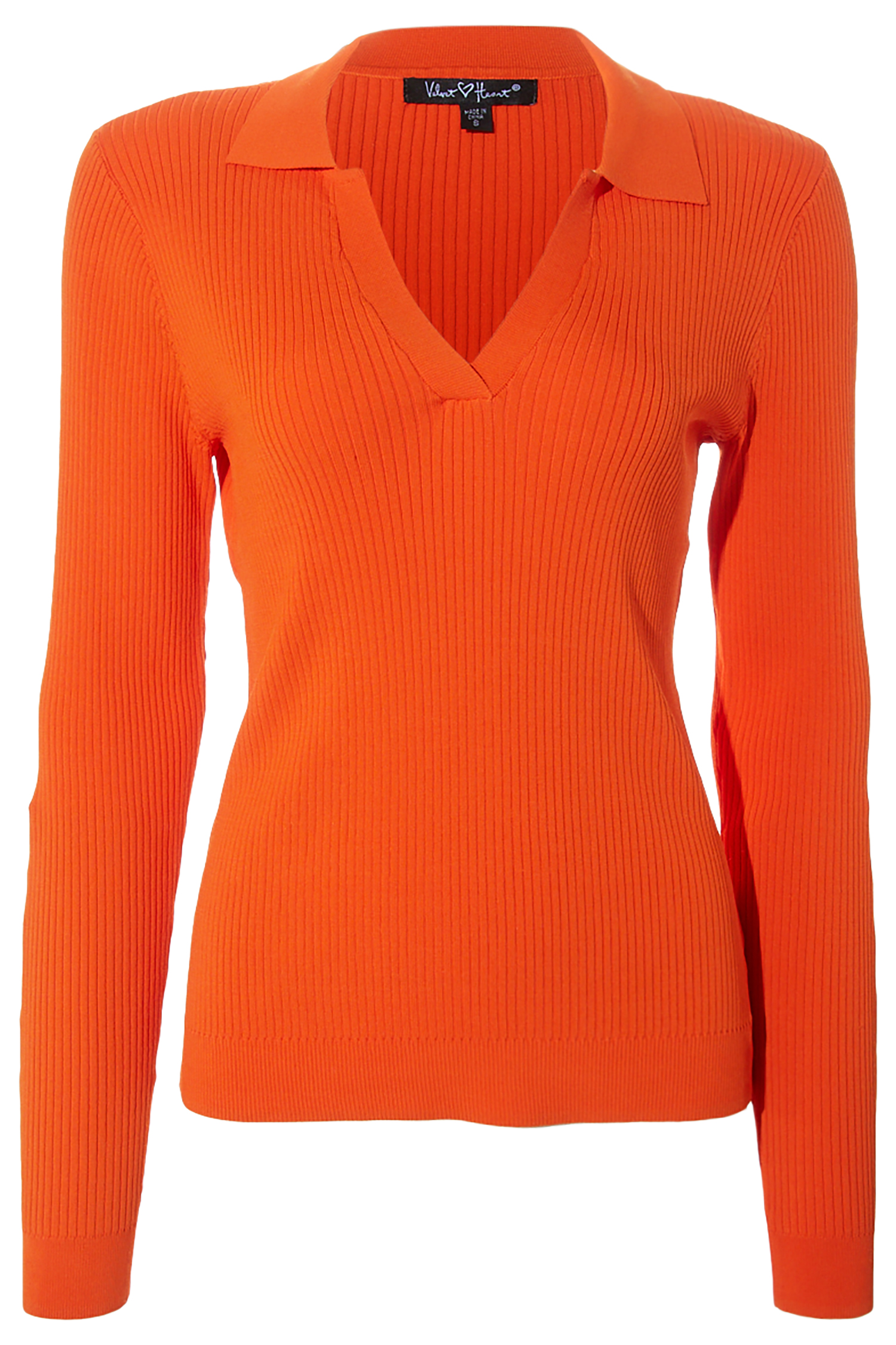 Velvet Heart Collared Split Neck Top