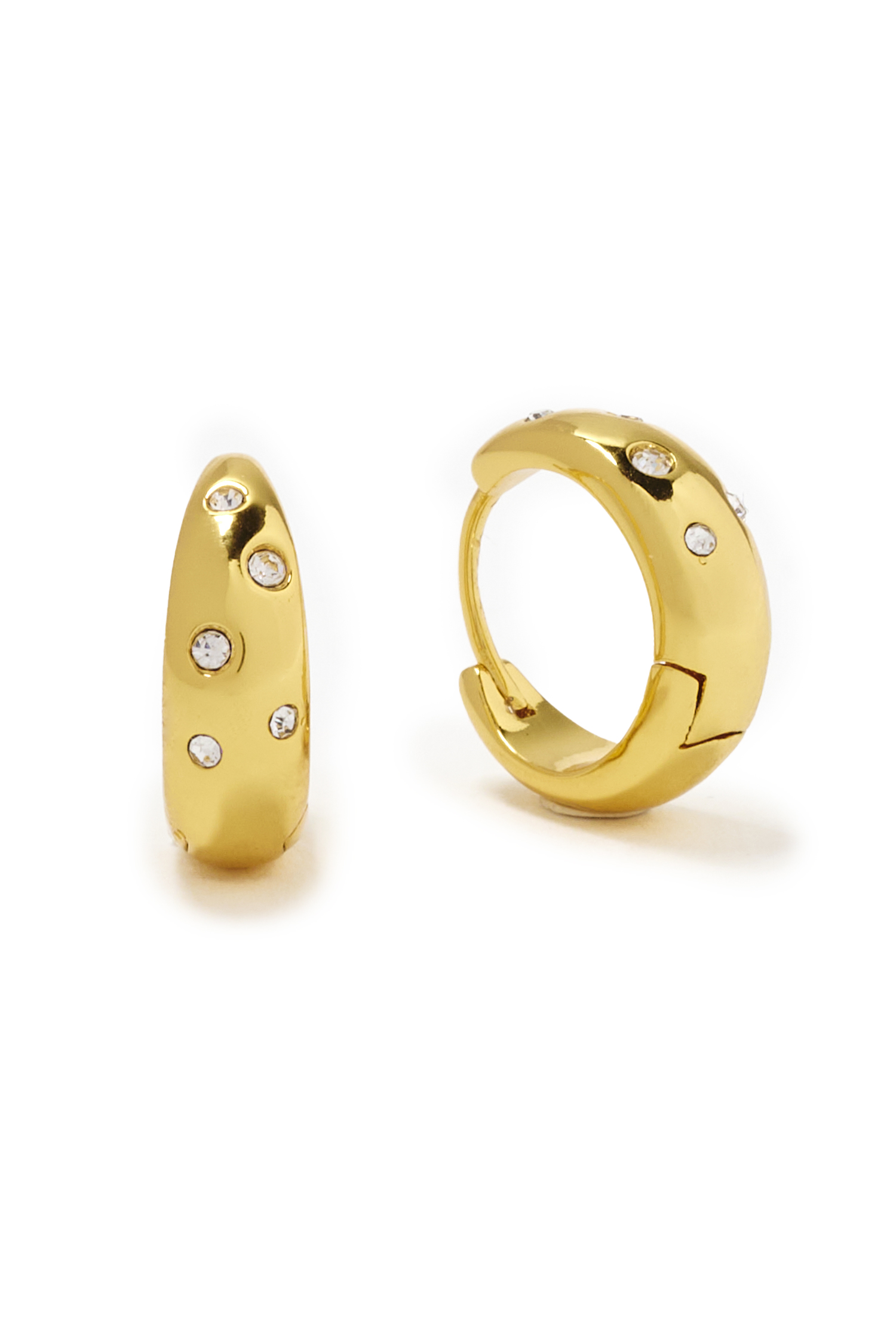 Rhinestone Hoops in Gold One Size DAILYLOOK