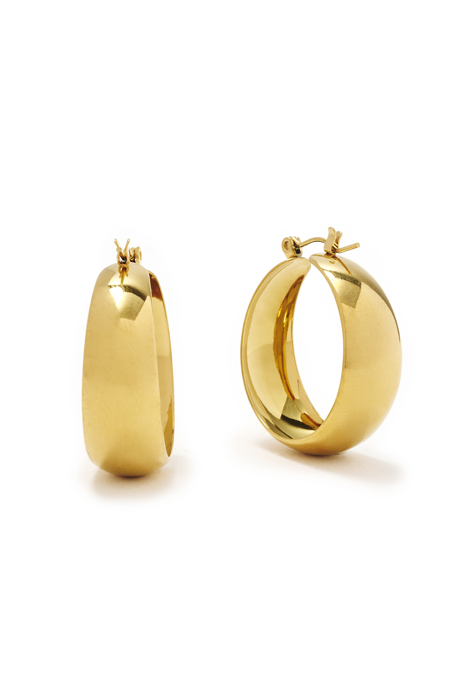 Hollow Flat Hoops in Gold One Size DAILYLOOK