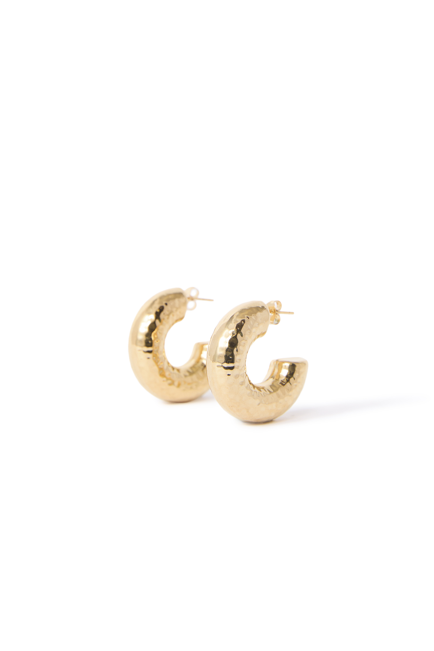 Textured gold hoop earrings