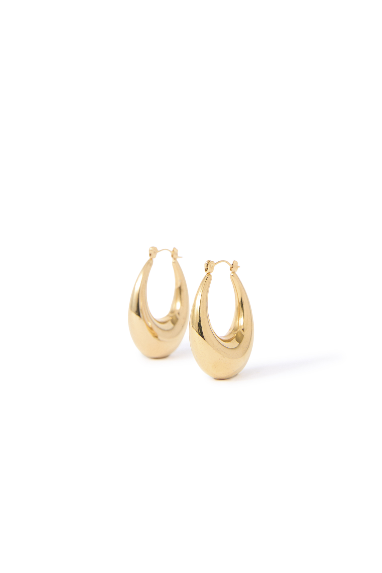 Oval bubble hoop earrings